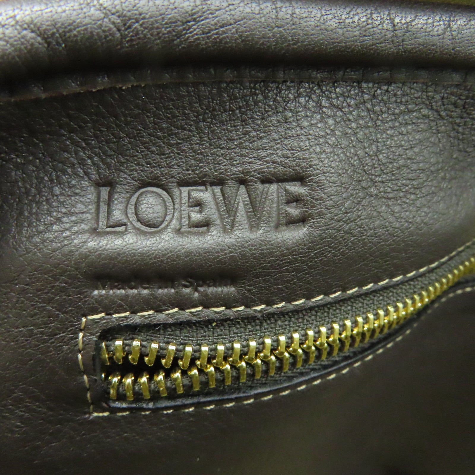 LOEWE 【激減優惠】牛皮皮革Amazona金扣手挽肩背兩用袋啡色