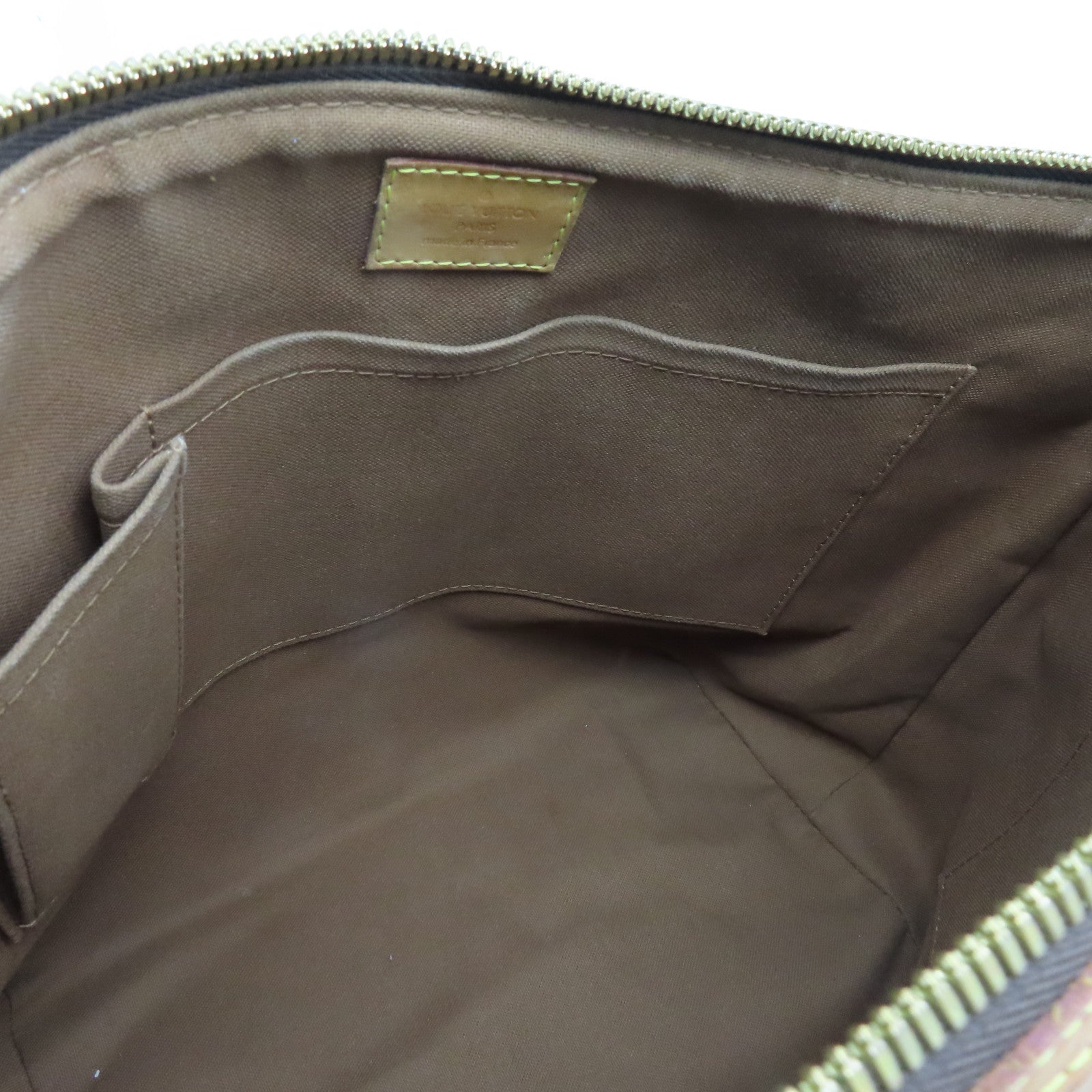 LOUIS VUITTON Monogram Palermo PM gold buckle handle shoulder bag brown