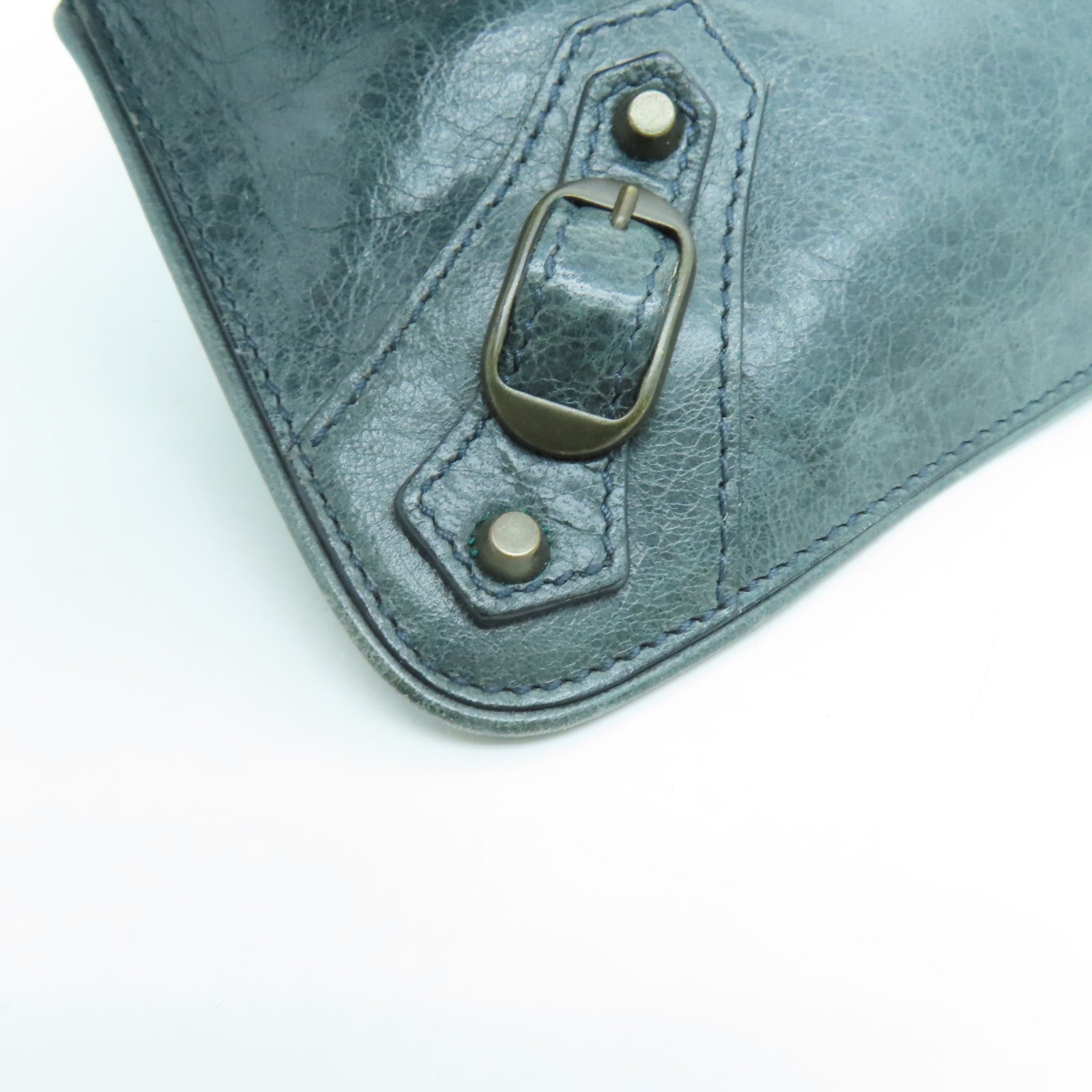 BALENCIAGA 牛皮皮革Shoulder Bag金扣肩背袋绿色