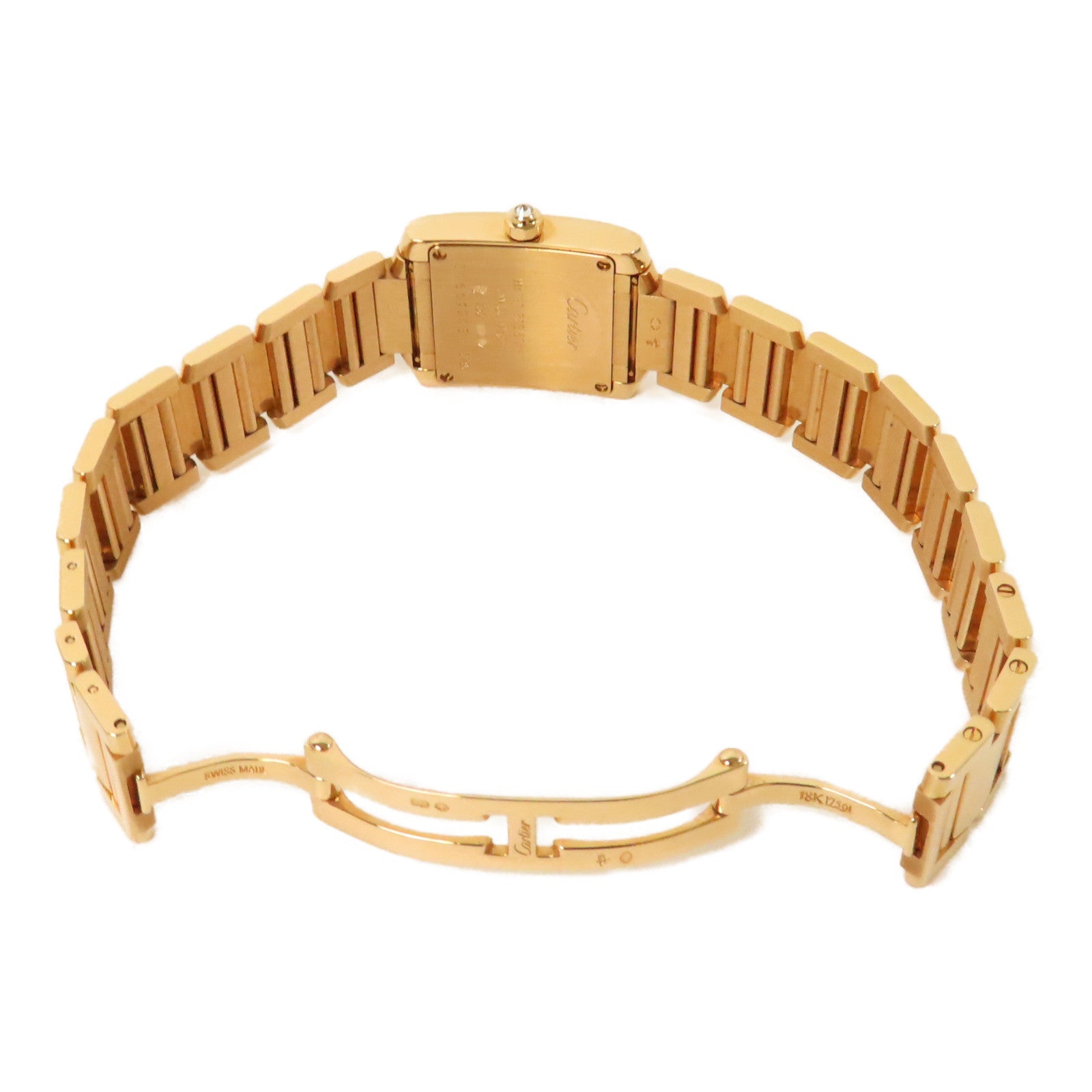 CARTIER Tank Francaise18K黃金手錶石英機芯米色