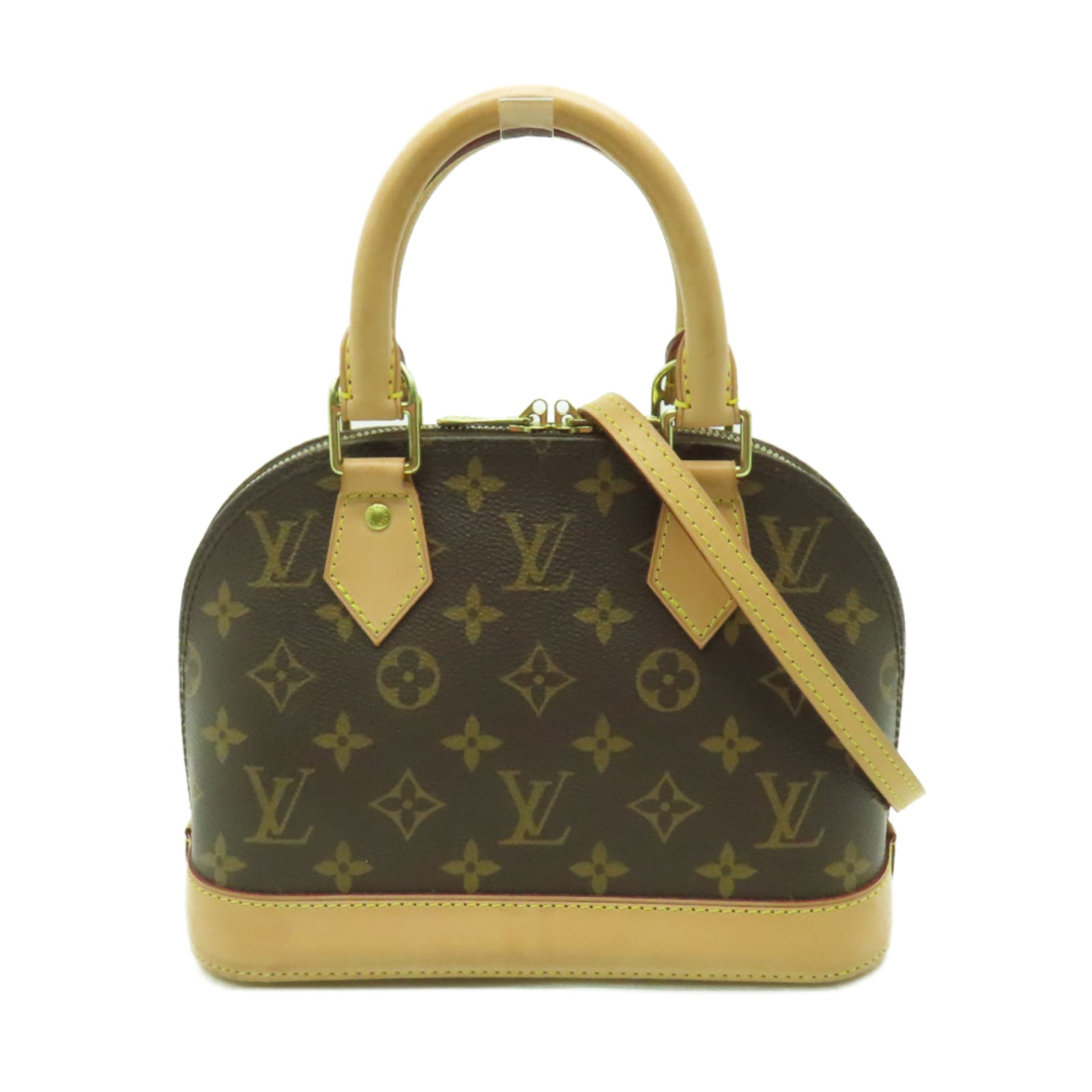 LOUIS VUITTON Monogram Alma BB金扣手挽肩背兩用袋棕色