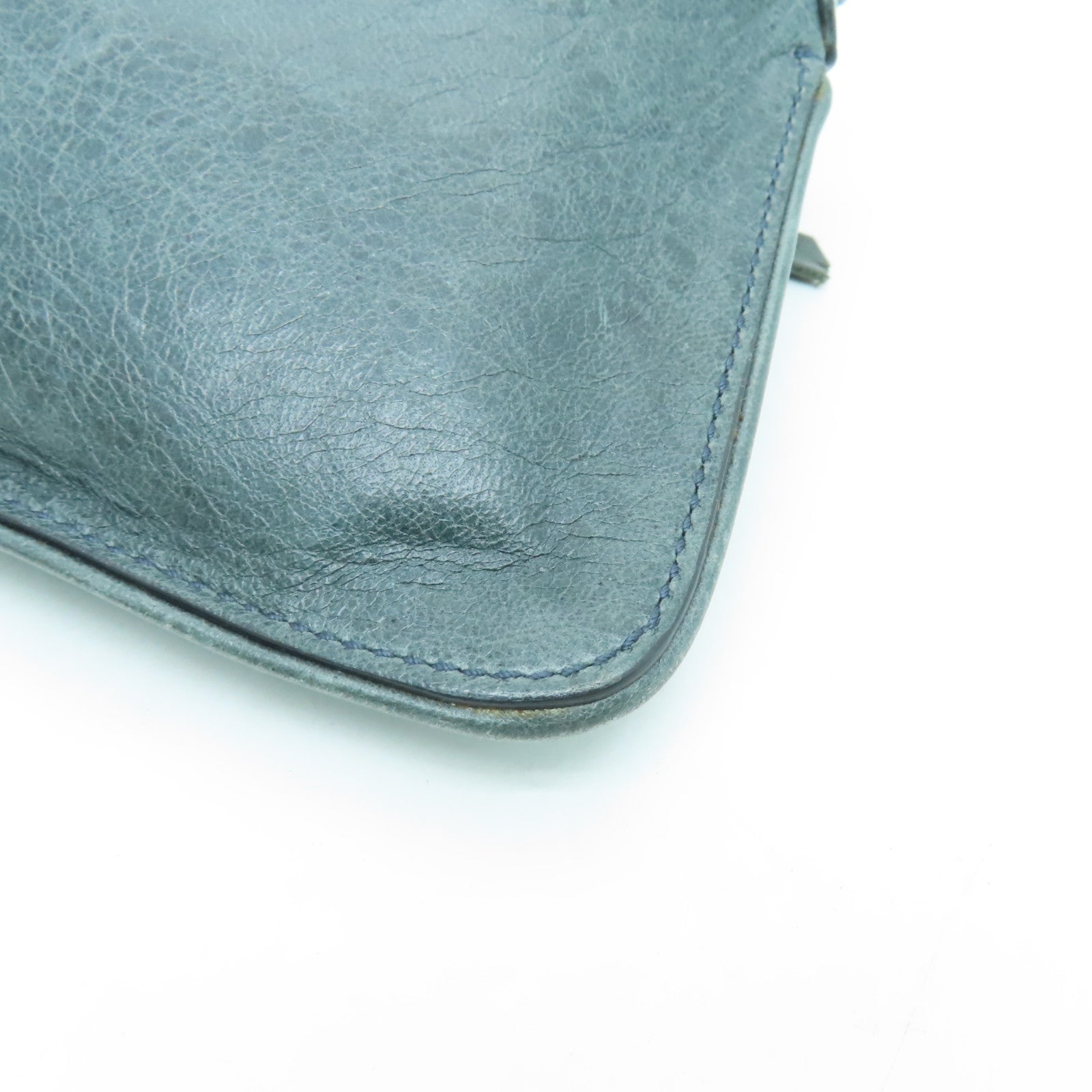 BALENCIAGA 牛皮皮革Shoulder Bag金扣肩背袋绿色
