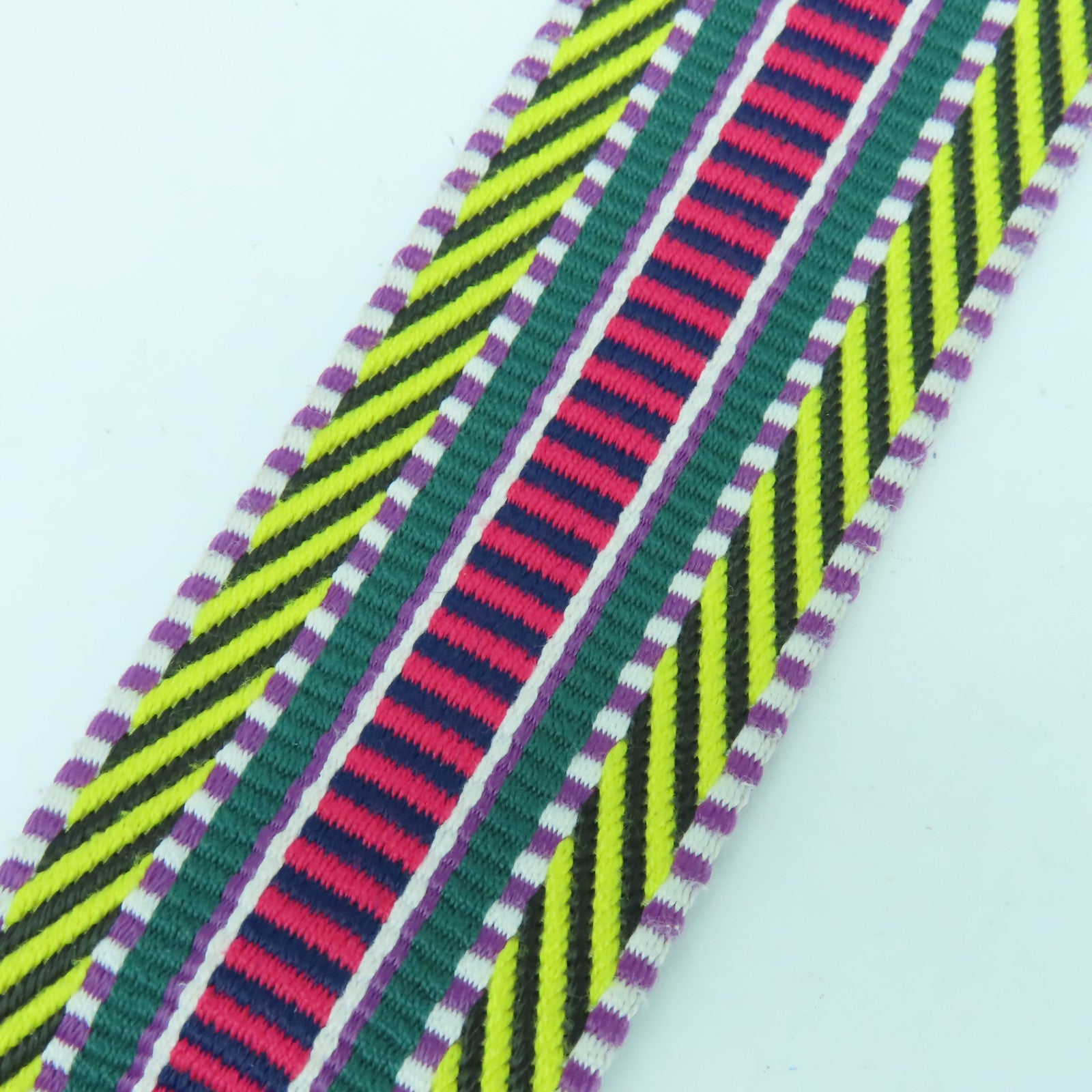 HERMES 帆布Strap 85cm銀扣肩背帶黃色/彩色