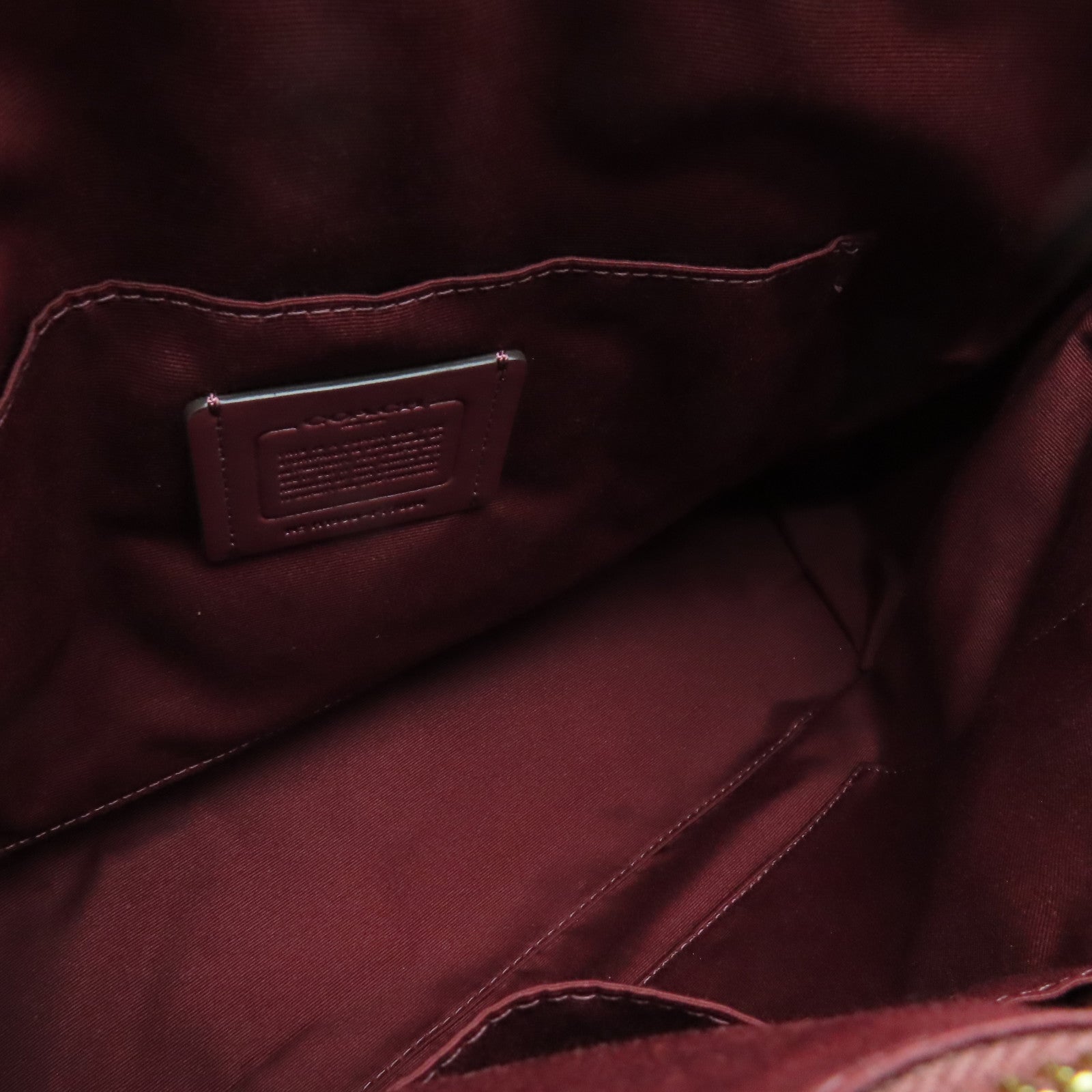 COACH 牛皮皮革2 Way Shoulder Bag金扣手挽肩背兩用袋酒紅色