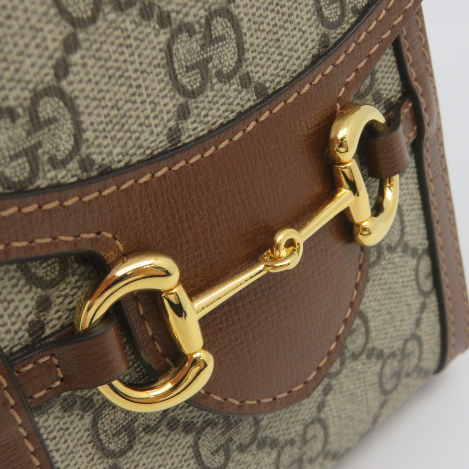 GUCCI Coated Canvas Horsebit1955Mini Shoulder Bag Shoulder Bag Brown