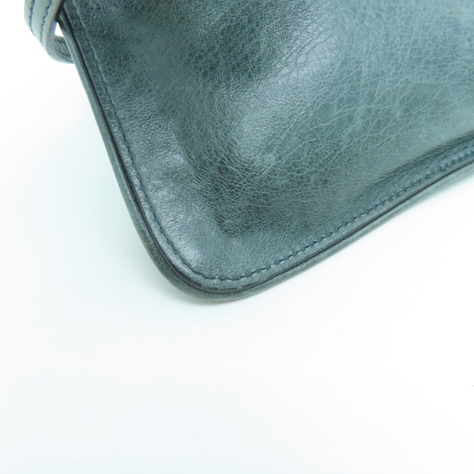 BALENCIAGA 牛皮皮革Shoulder Bag金扣肩背袋绿色