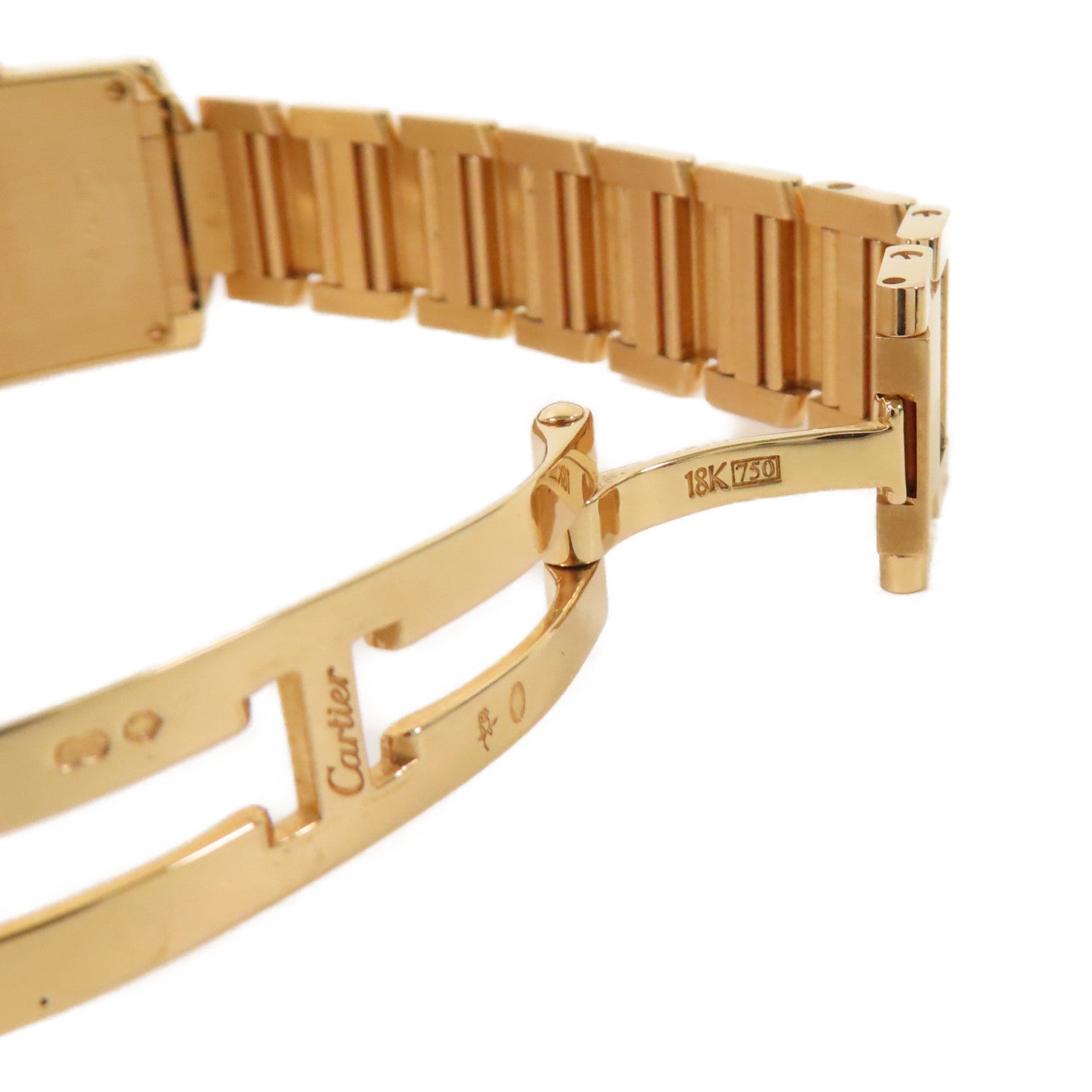 CARTIER Tank Francaise18K黃金手錶石英機芯米色
