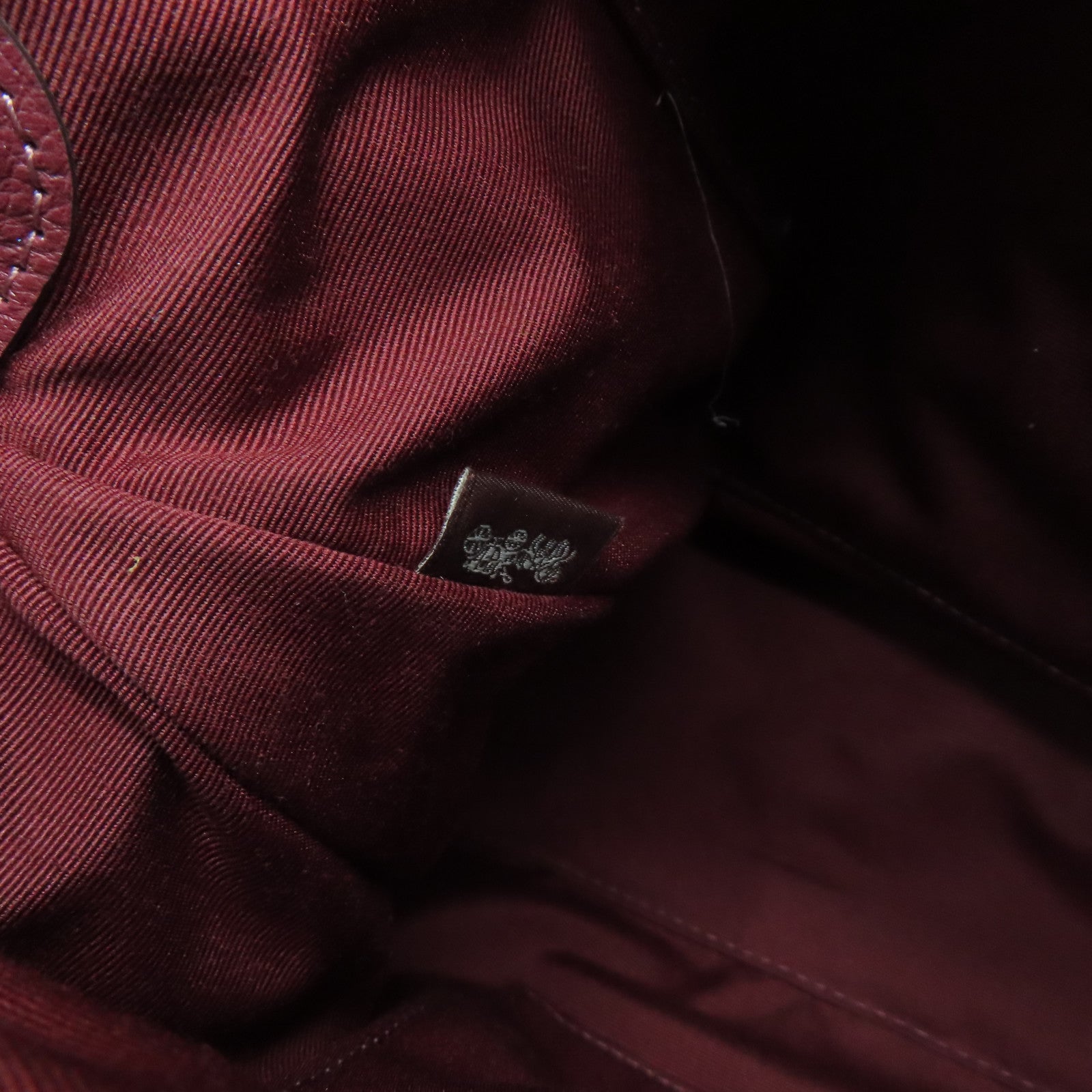 COACH 牛皮皮革2 Way Shoulder Bag金扣手挽肩背兩用袋酒紅色