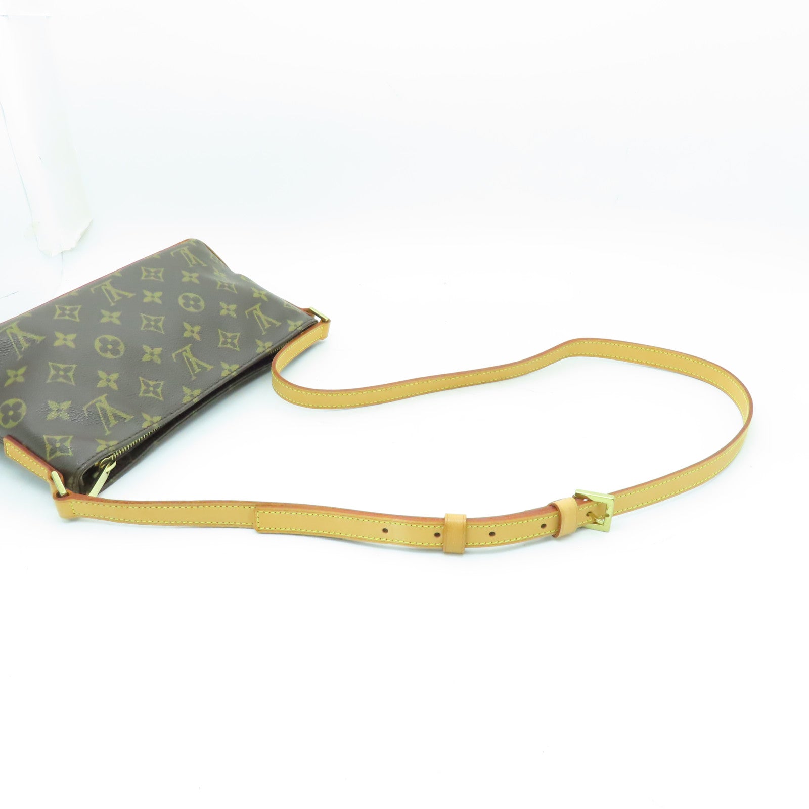 LOUIS VUITTON Monogram Trotteur金扣肩背袋啡色