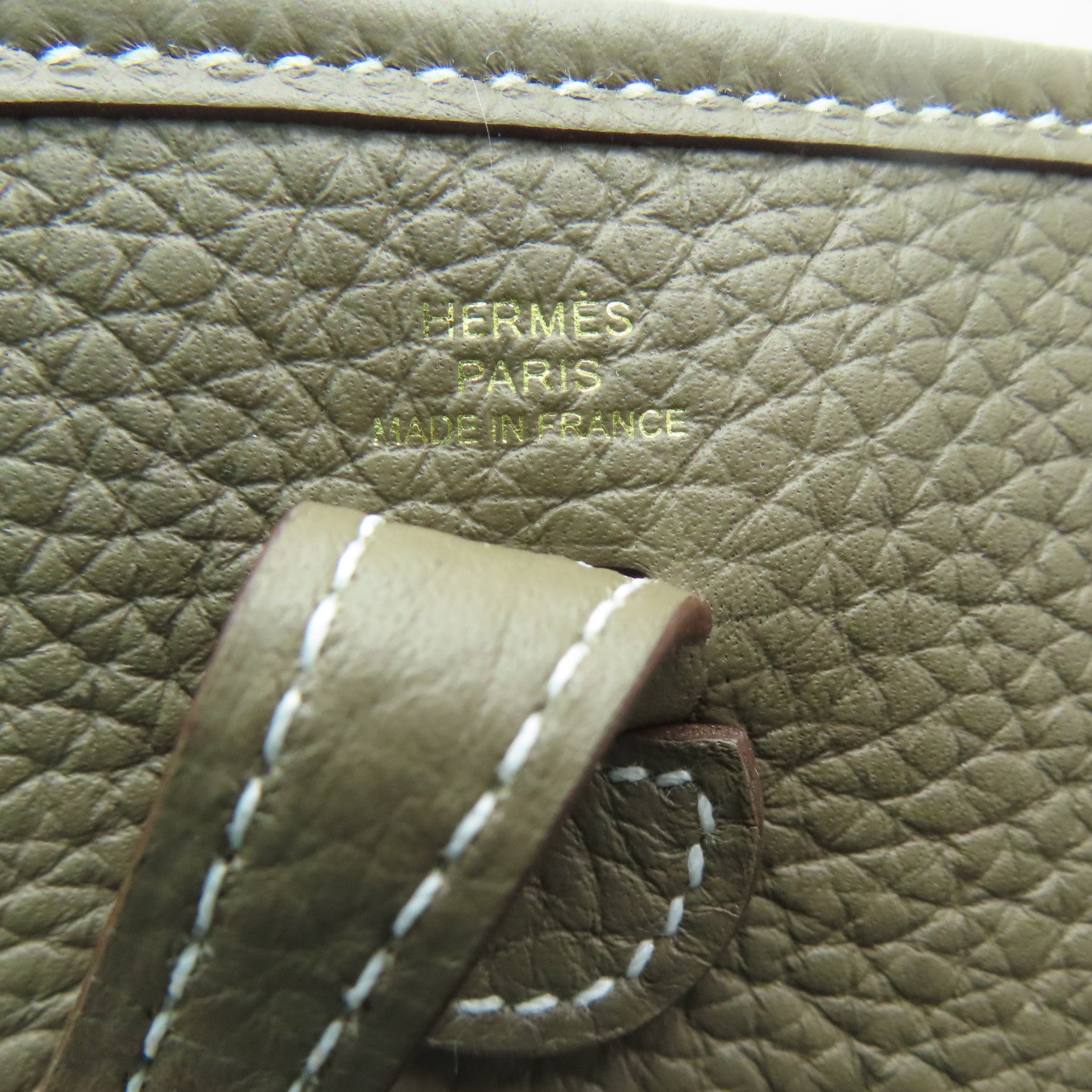 HERMES Clemence皮革Evelyne TPM金扣肩背袋棕色