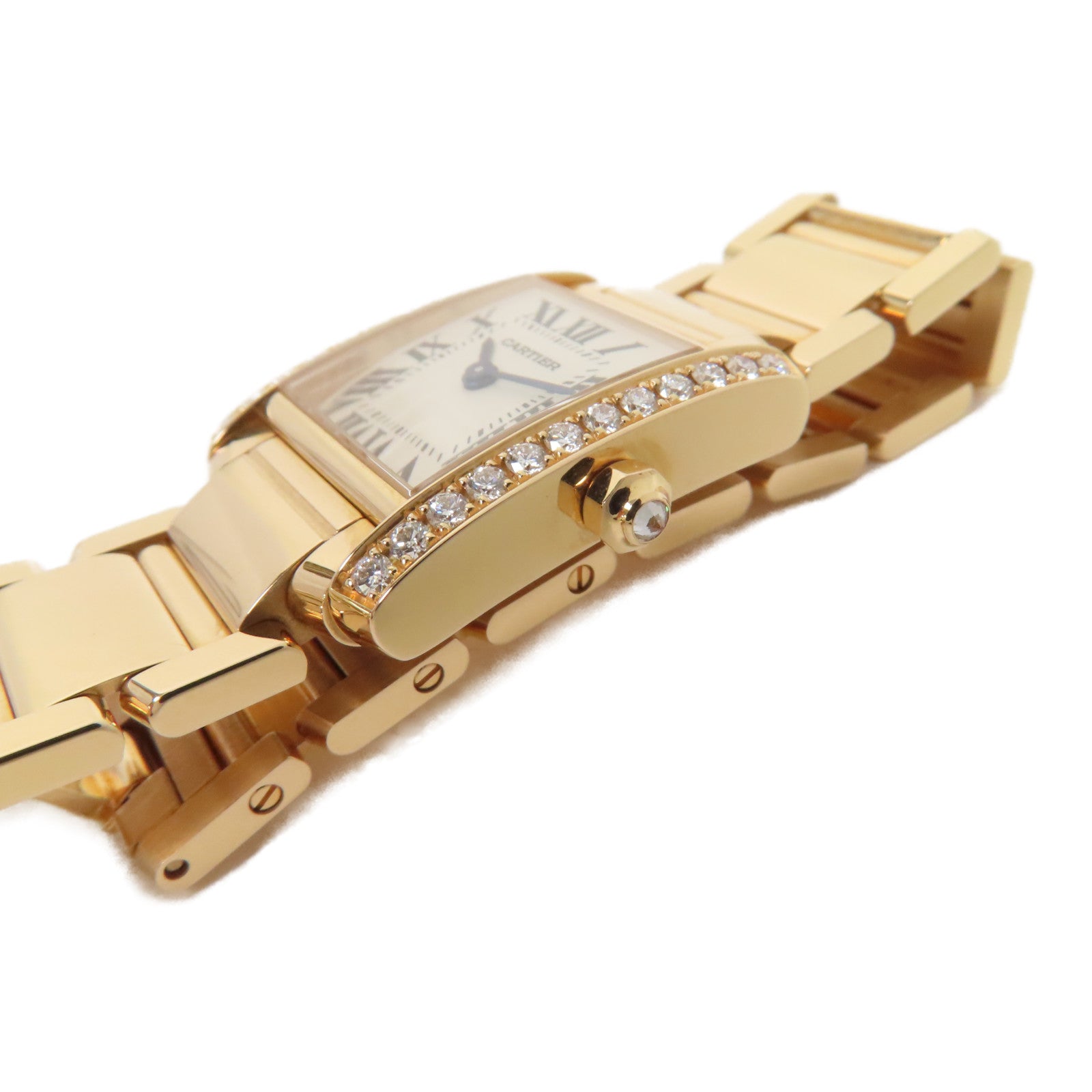 CARTIER Tank Francaise18K黃金手錶石英機芯米色