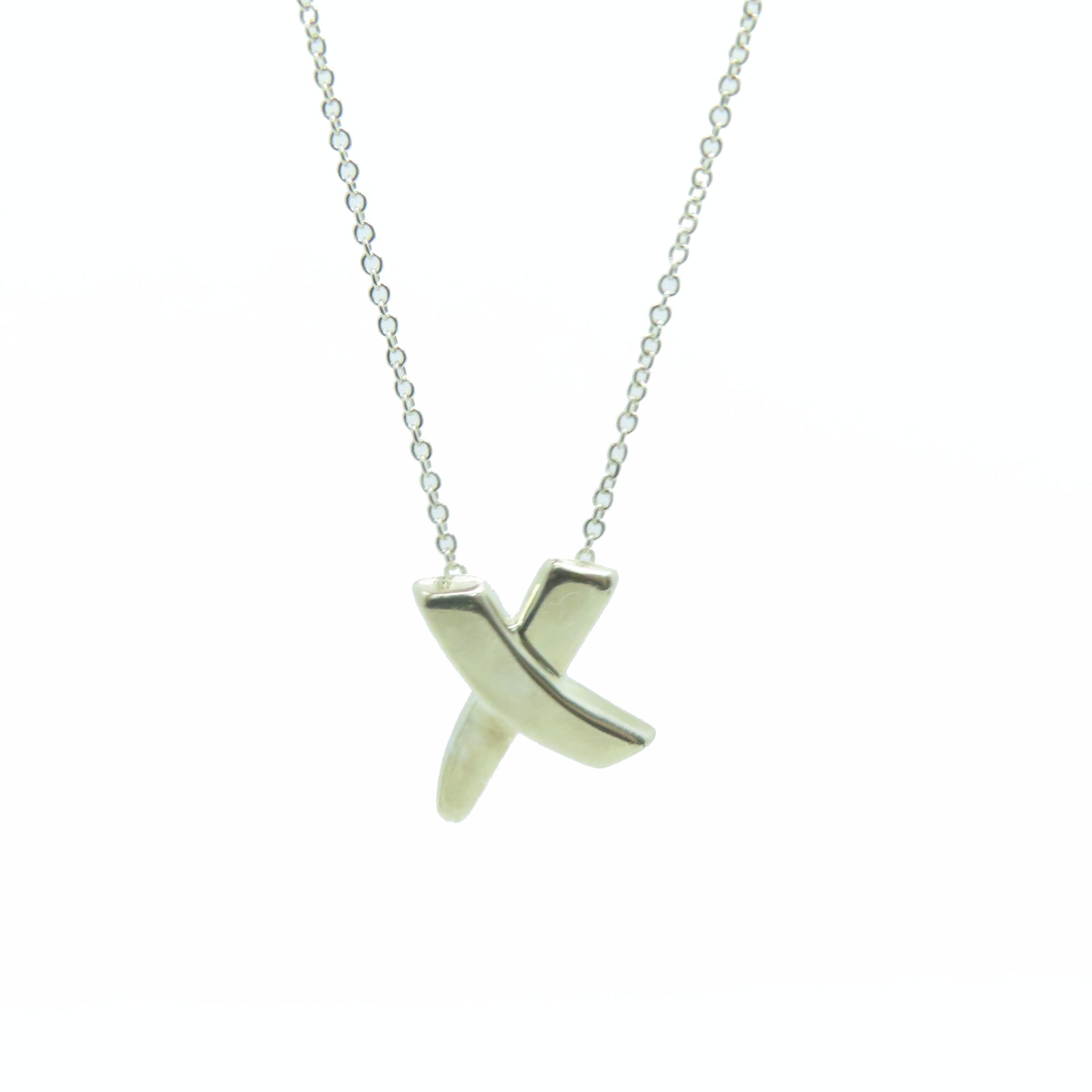 TIFFANY&amp;CO 925 Sterling Silver X Pendant Necklace