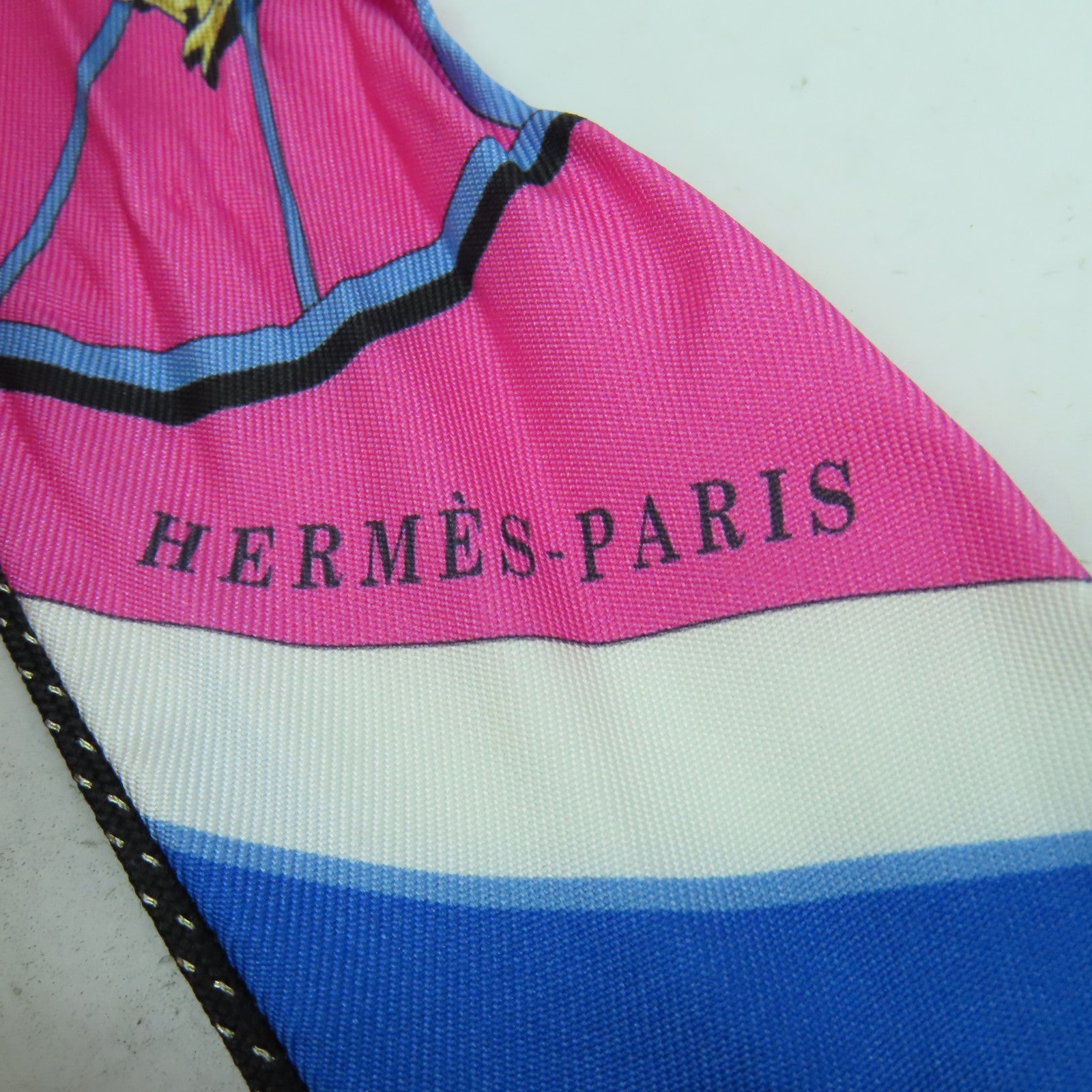 HERMES 【激減優惠】絲質Twilly絲巾粉紅色/藍色/多色
