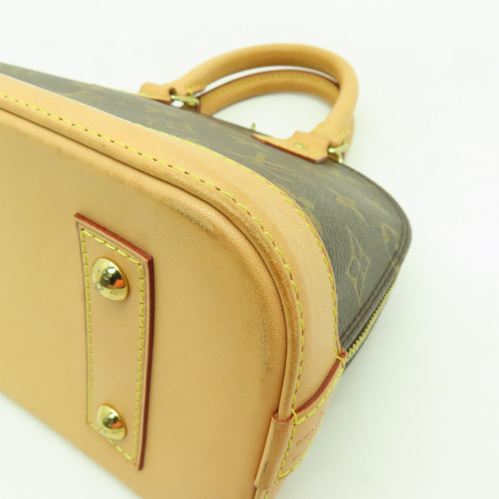 LOUIS VUITTON Monogram Alma BB金扣手挽肩背兩用袋棕色