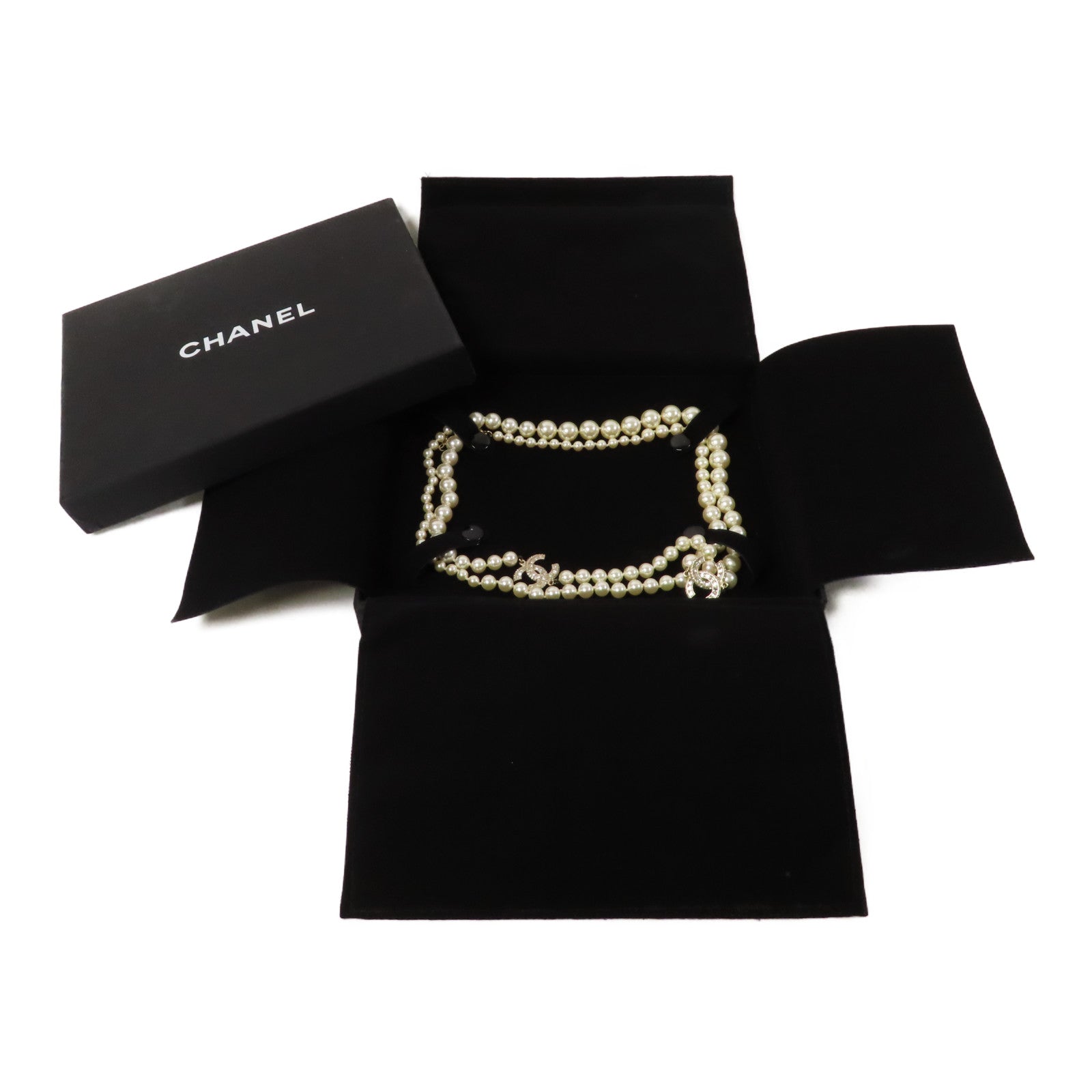 CHANEL 金屬/仿珍珠Necklace項鍊金色