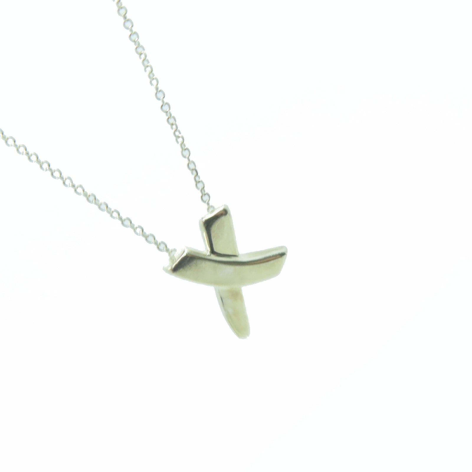 TIFFANY&amp;CO 925 Sterling Silver X Pendant Necklace