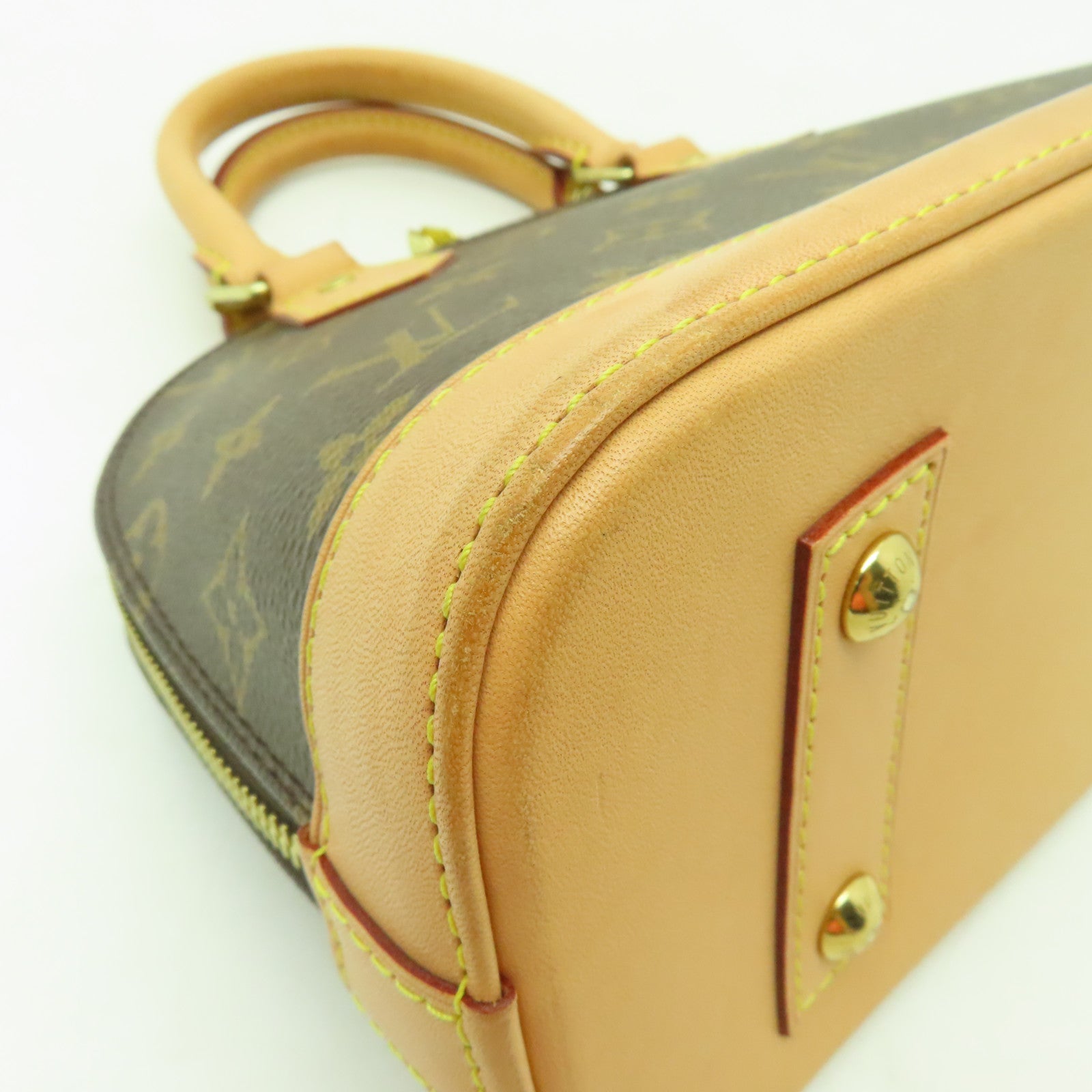 LOUIS VUITTON Monogram Alma BB金扣手挽肩背兩用袋棕色