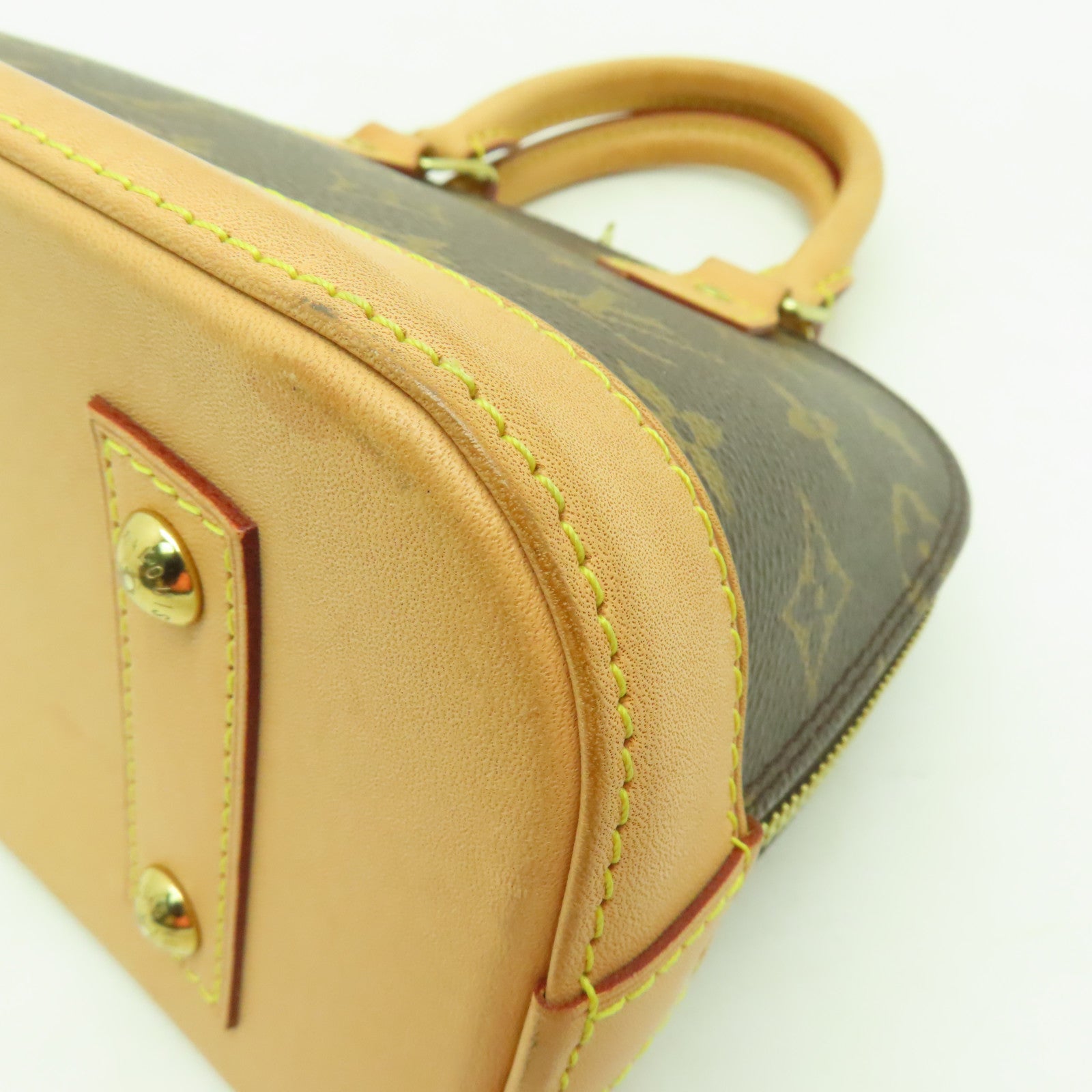 LOUIS VUITTON Monogram Alma BB金扣手挽肩背兩用袋棕色