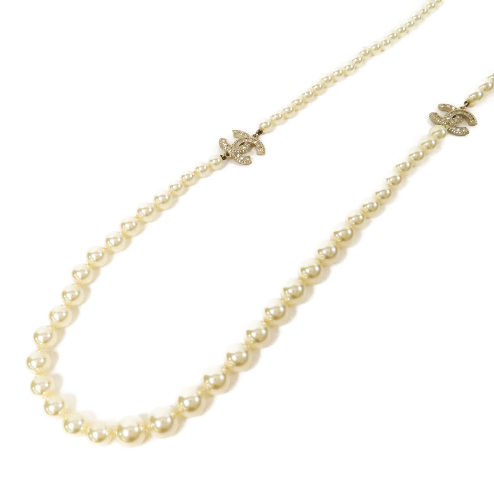 CHANEL 金屬/仿珍珠Necklace項鍊金色
