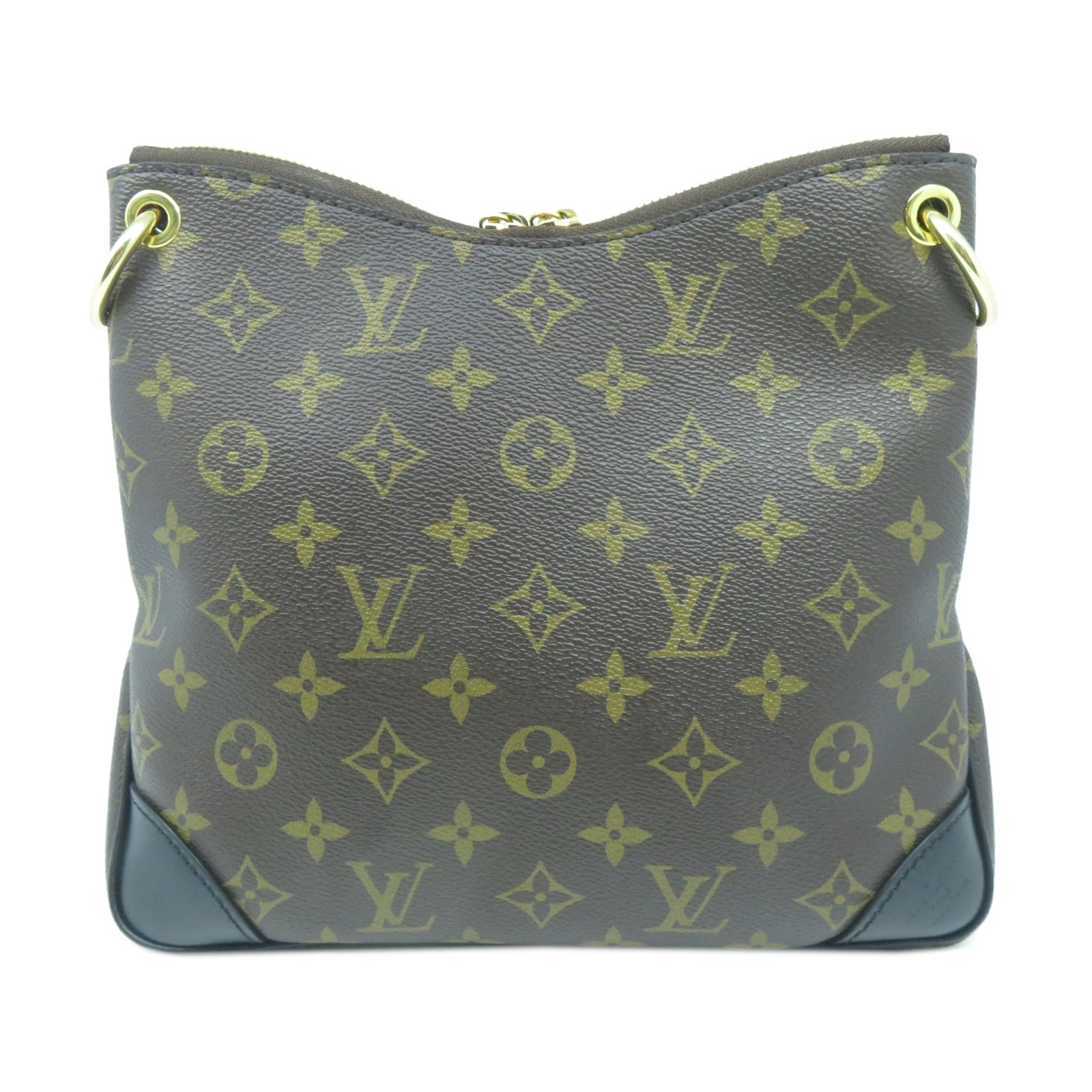 LOUIS VUITTON Monogram Macassar Odeon PM金扣肩背袋啡色