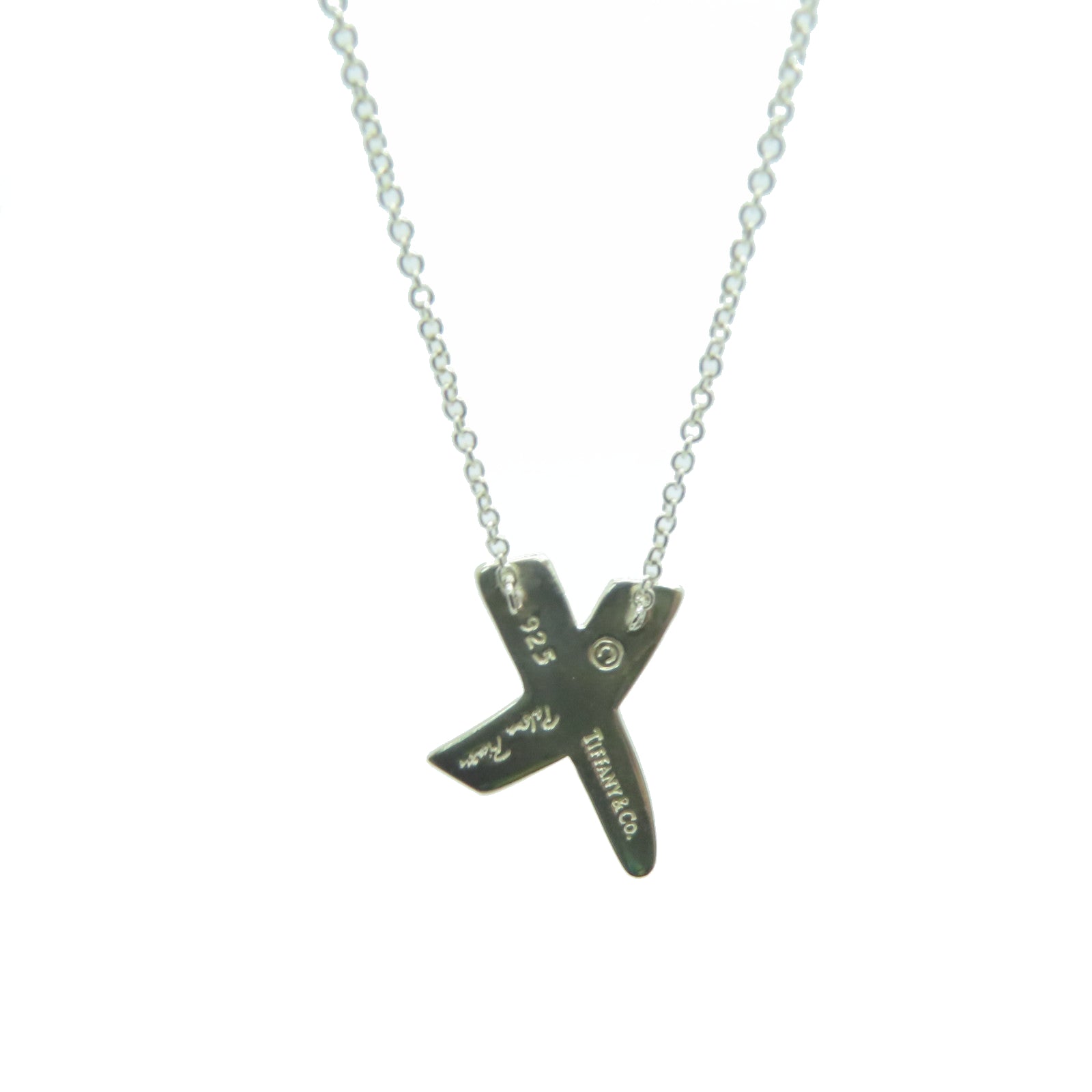 TIFFANY&amp;CO 925 Sterling Silver X Pendant Necklace