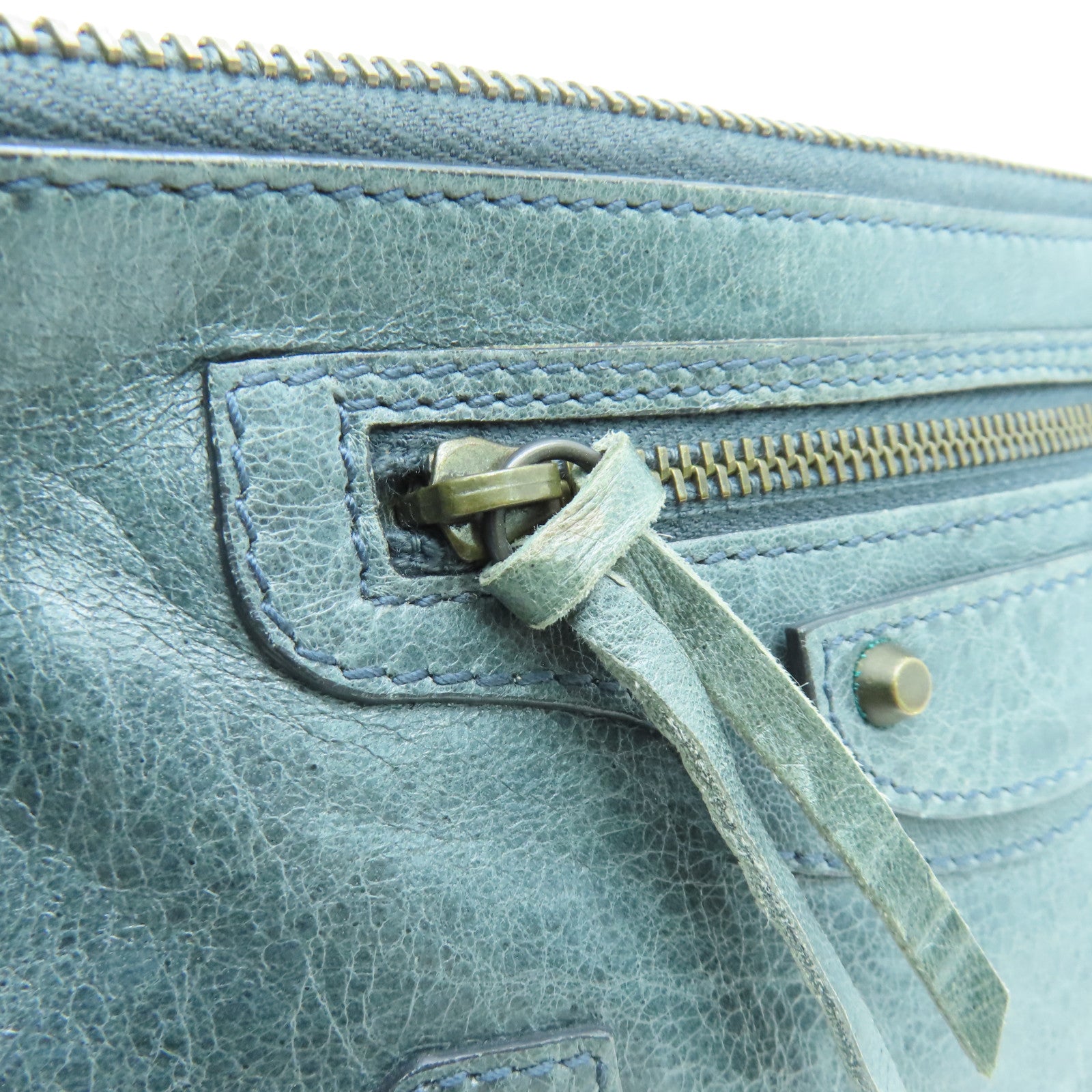 BALENCIAGA 牛皮皮革Shoulder Bag金扣肩背袋绿色