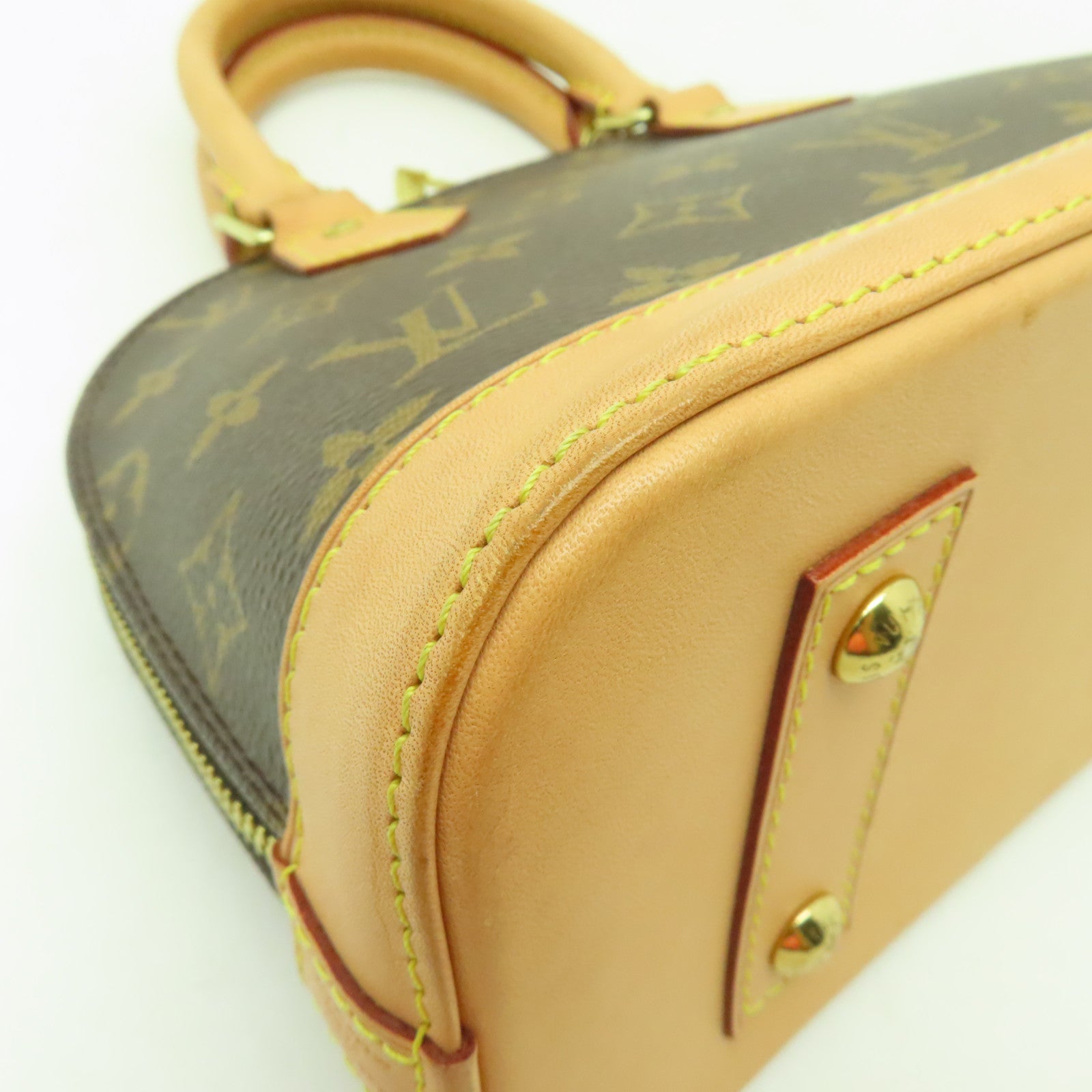 LOUIS VUITTON Monogram Alma BB金扣手挽肩背兩用袋棕色