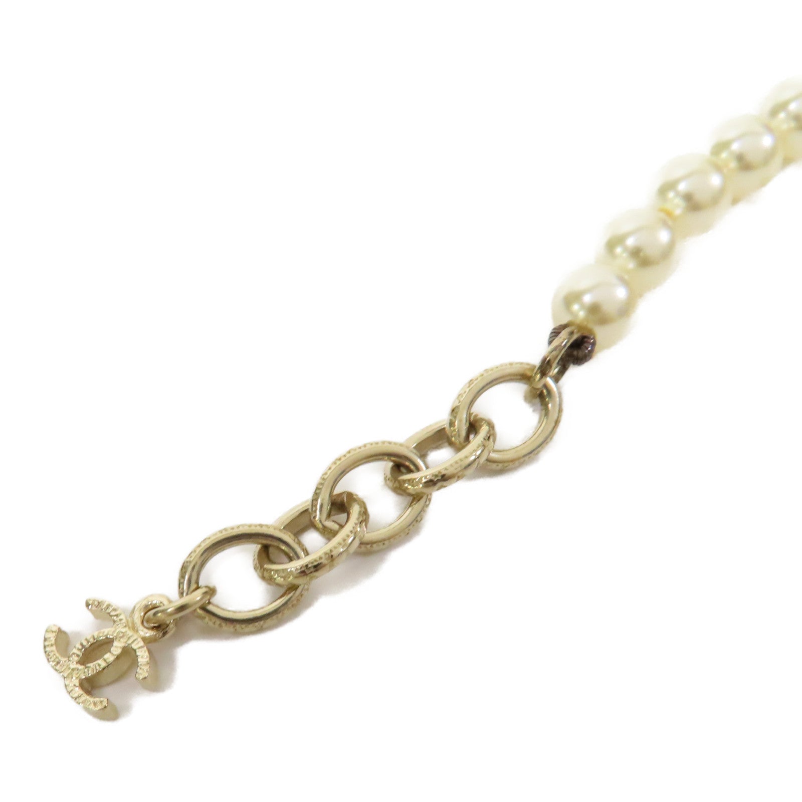 CHANEL 金屬/仿珍珠Necklace項鍊金色