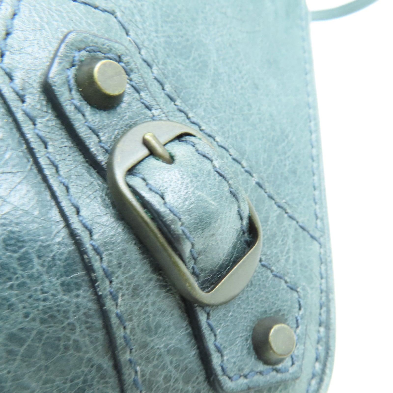 BALENCIAGA 牛皮皮革Shoulder Bag金扣肩背袋绿色