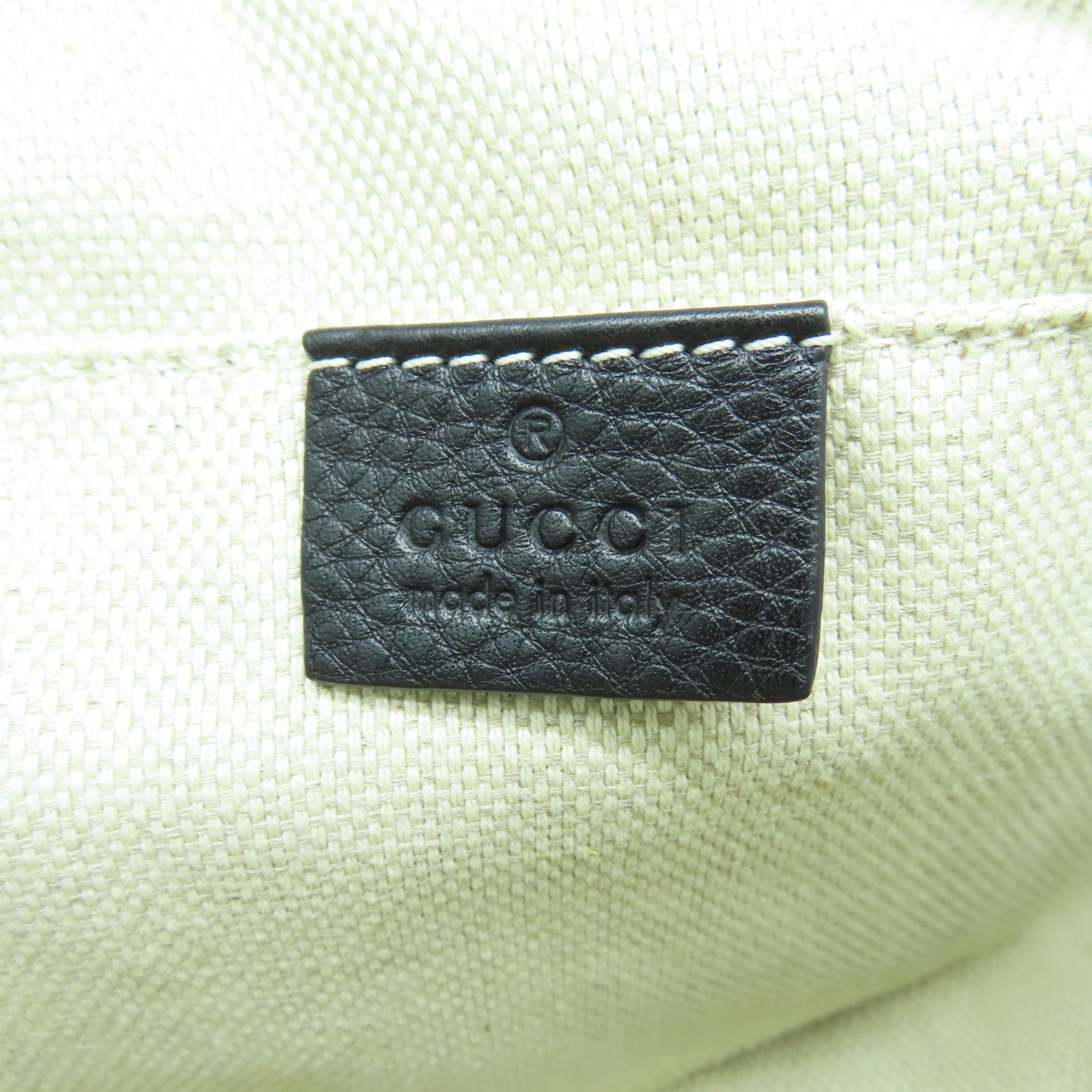 GUCCI cowhide leather Shoulder Bag gold buckle shoulder bag black