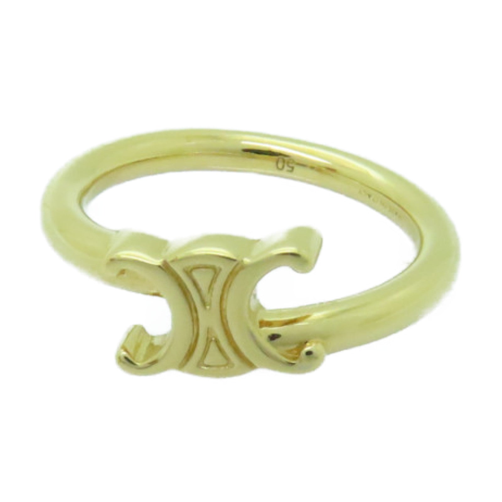 CELINE 黃銅Triomphe Asymmetric Ring戒指Celine#50/US#5.25