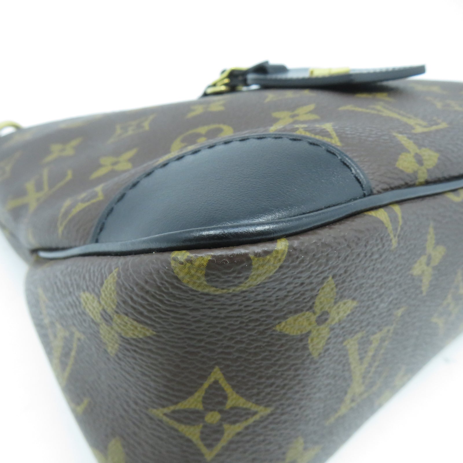 LOUIS VUITTON Monogram Macassar Odeon PM金扣肩背袋啡色