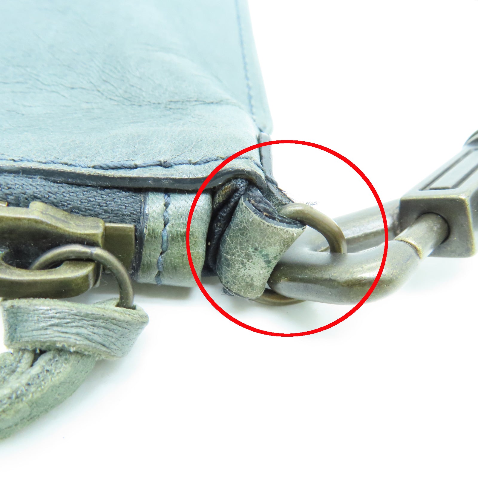 BALENCIAGA 牛皮皮革Shoulder Bag金扣肩背袋绿色