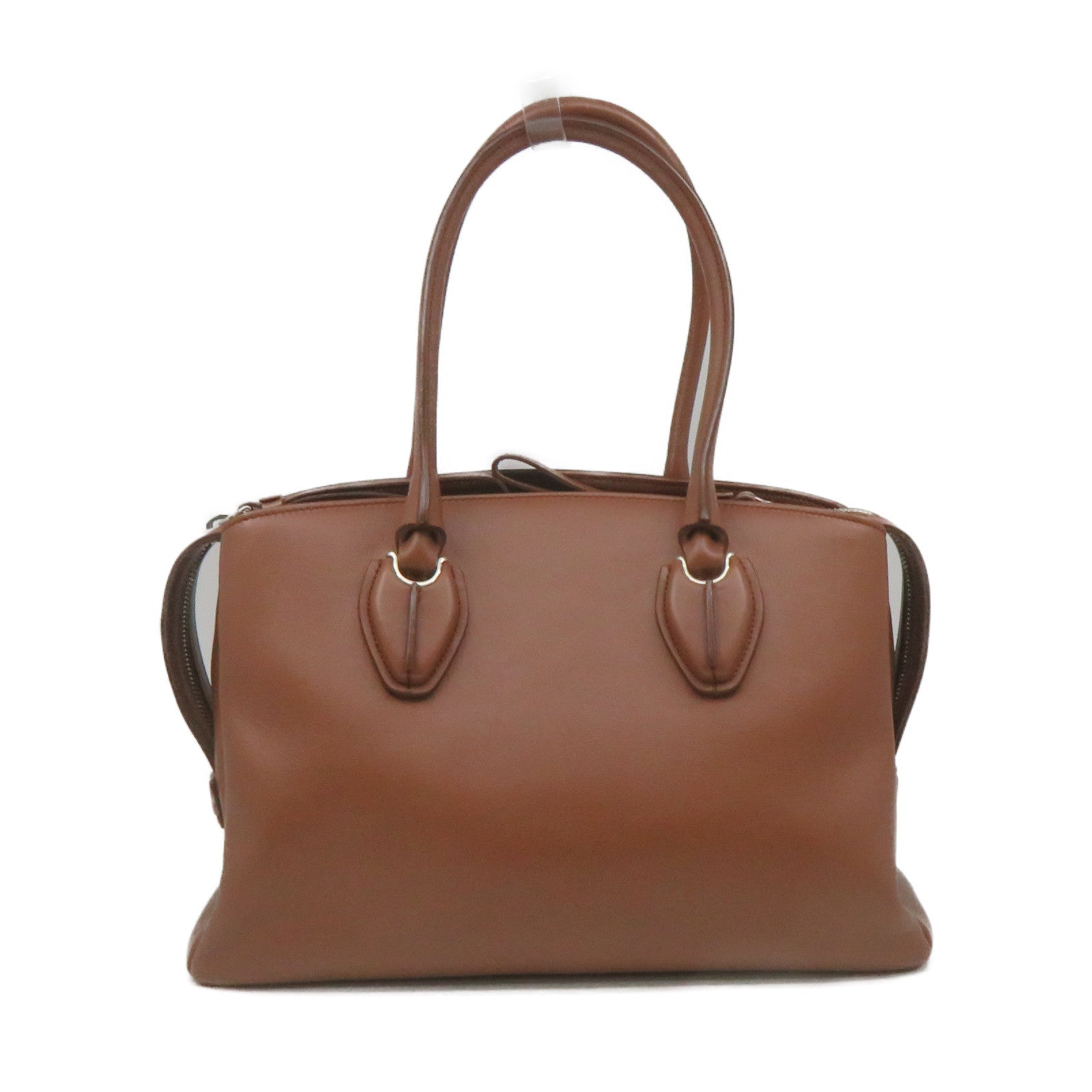 TOD'S Cowhide Leather 2Way Shoulder Bag Handle Shoulder Bag Brown