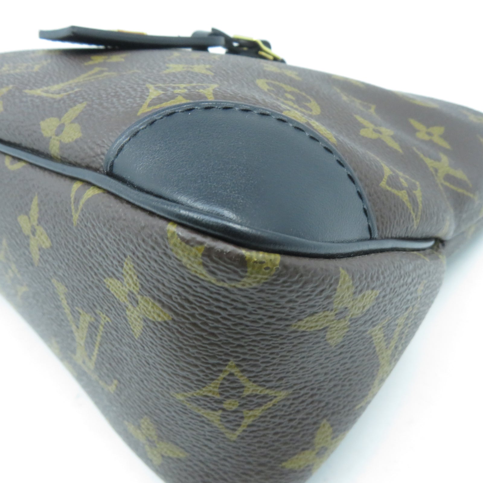 LOUIS VUITTON Monogram Macassar Odeon PM金扣肩背袋啡色