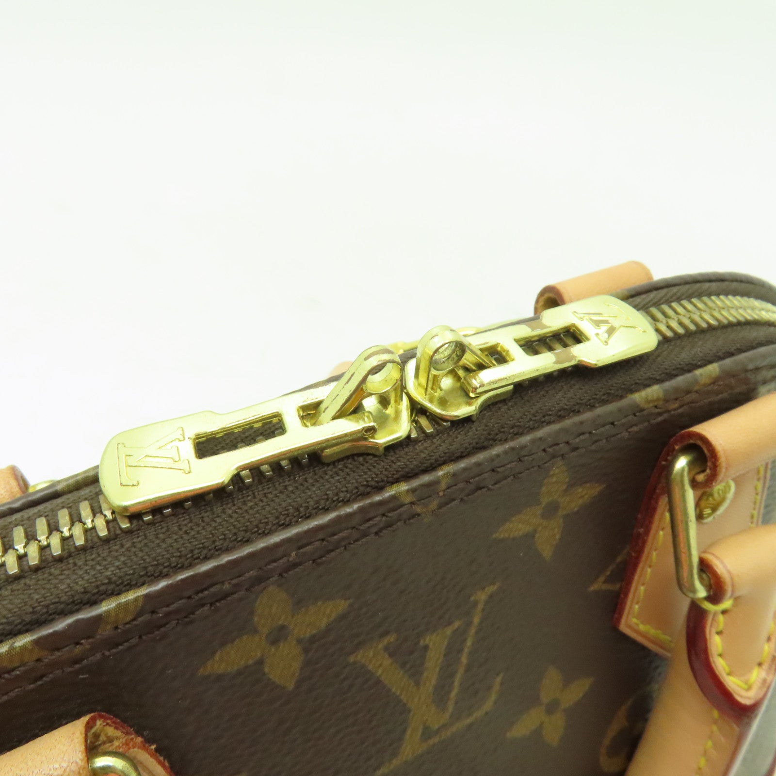 LOUIS VUITTON Monogram Alma BB金扣手挽肩背兩用袋棕色