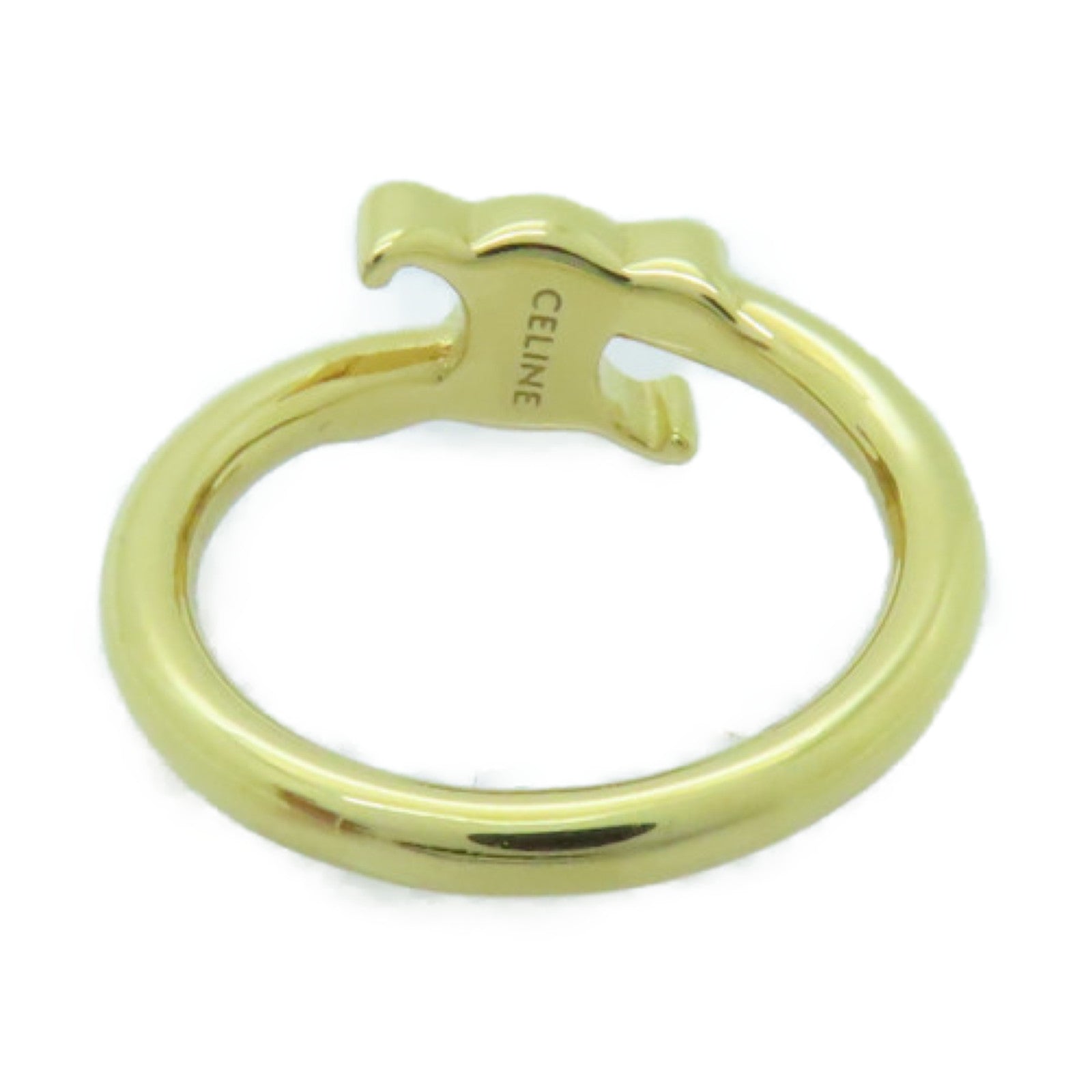 CELINE 黃銅Triomphe Asymmetric Ring戒指Celine#50/US#5.25