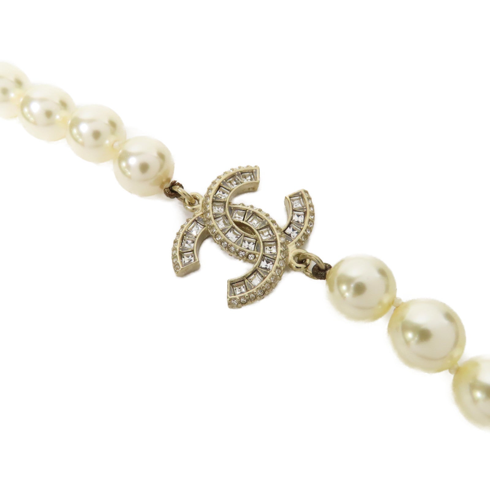 CHANEL 金屬/仿珍珠Necklace項鍊金色