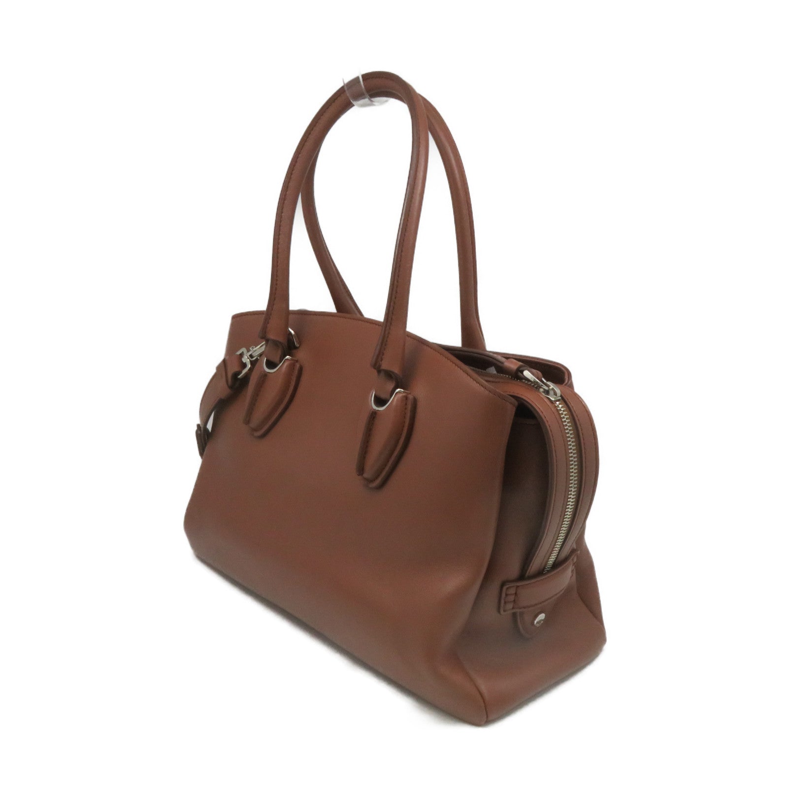 TOD'S Cowhide Leather 2Way Shoulder Bag Handle Shoulder Bag Brown