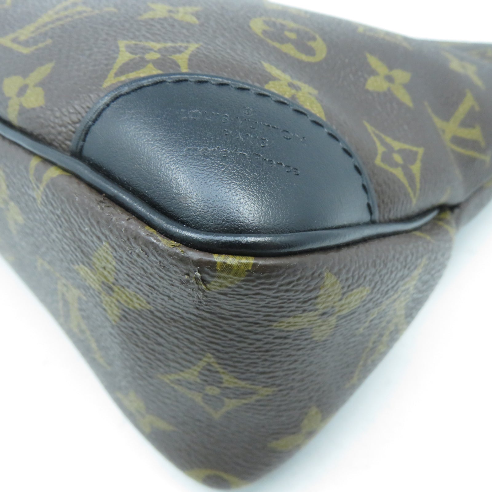 LOUIS VUITTON Monogram Macassar Odeon PM金扣肩背袋啡色