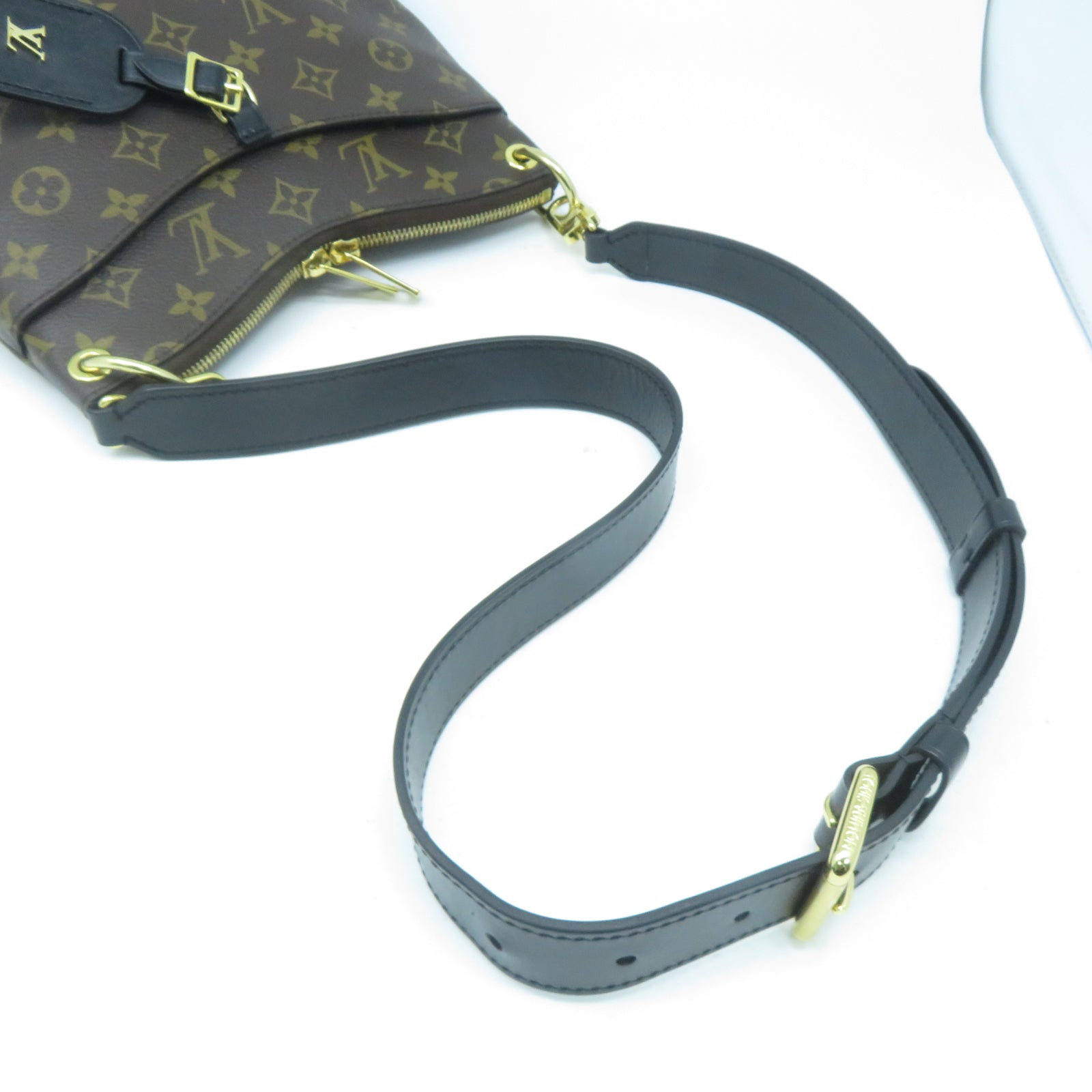 LOUIS VUITTON Monogram Macassar Odeon PM金扣肩背袋啡色