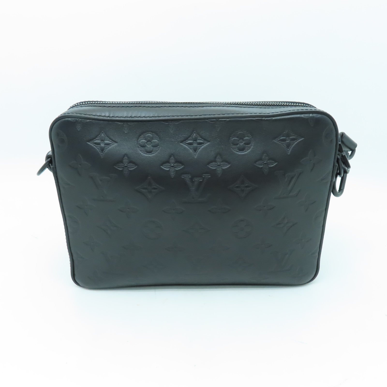 LOUIS VUITTON Monogram Shadow Duo黑扣肩背袋黑色