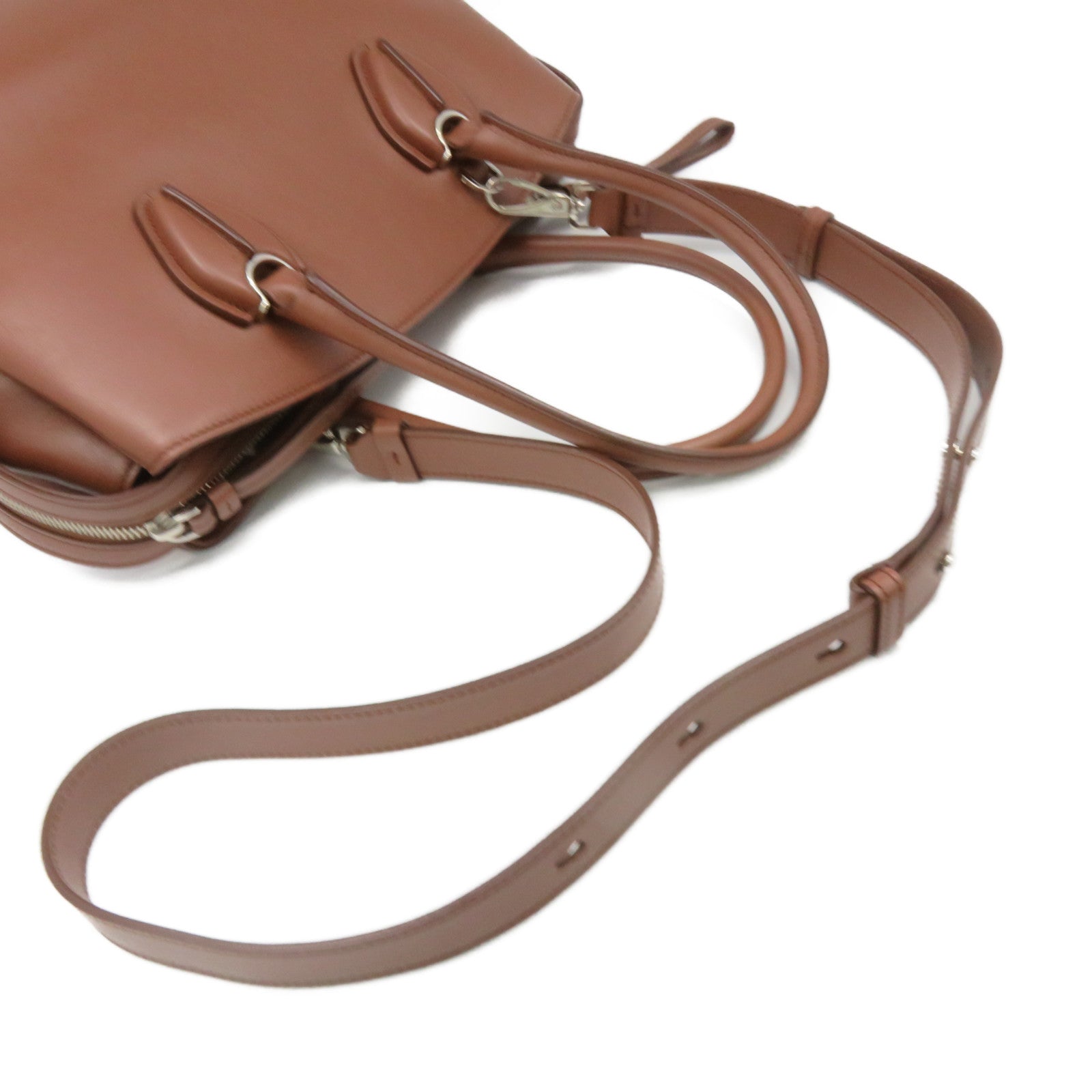 TOD'S Cowhide Leather 2Way Shoulder Bag Handle Shoulder Bag Brown