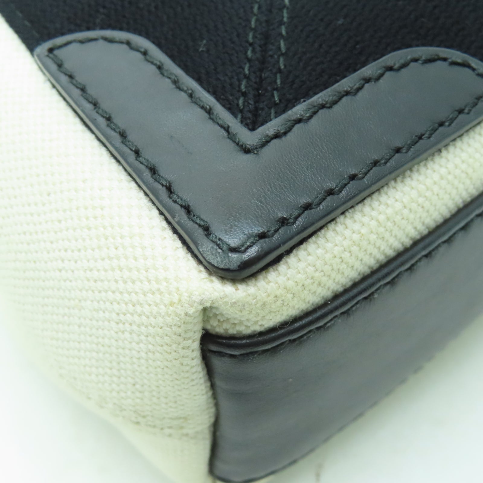 BALENCIAGA 帆布Tote Bag銀扣手挽肩背兩用袋米色/黑色