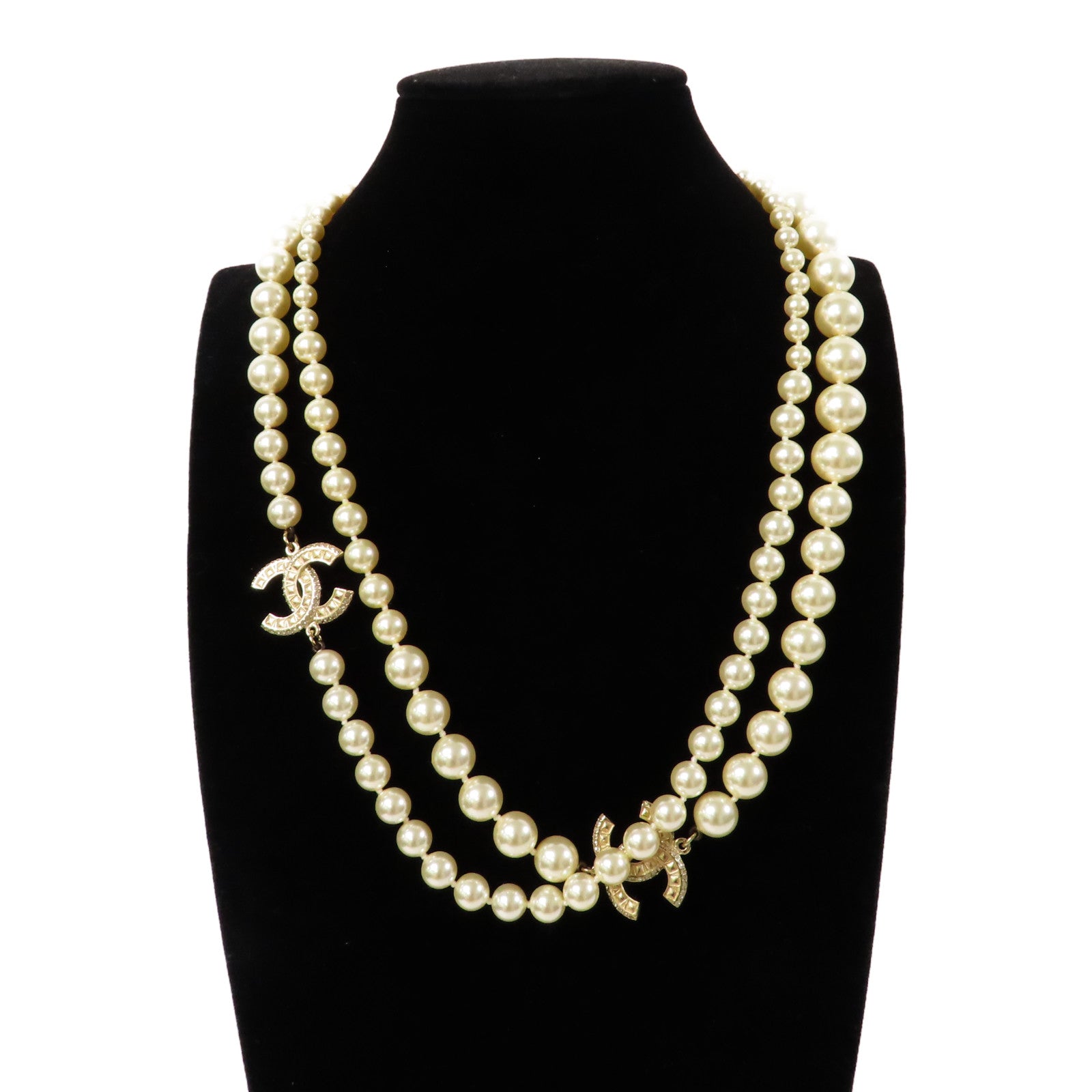 CHANEL 金屬/仿珍珠Necklace項鍊金色