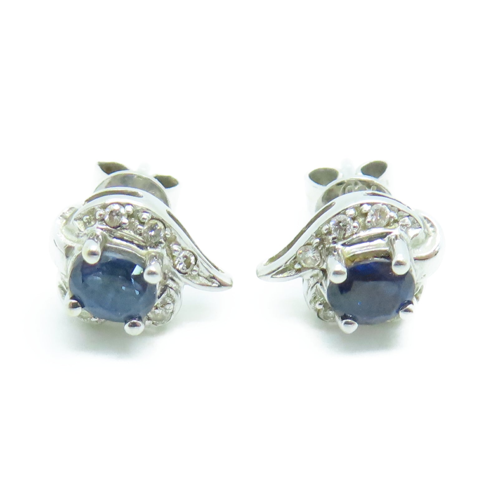 JEWELRY 18K White Gold Earrings Sapphire Earrings