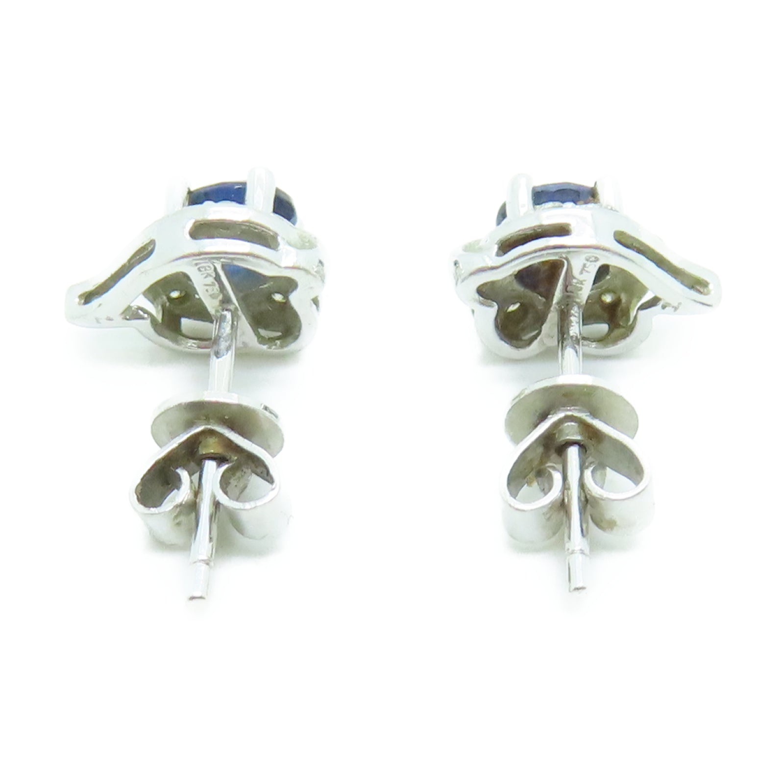 JEWELRY 18K White Gold Earrings Sapphire Earrings