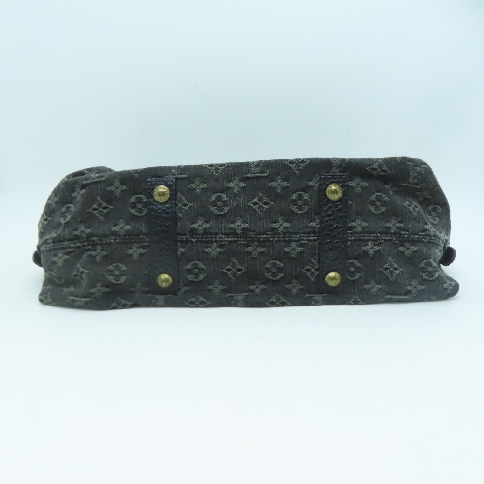 LOUIS VUITTON Monogram Denim Neo Cabby Gm金扣肩背袋黑色