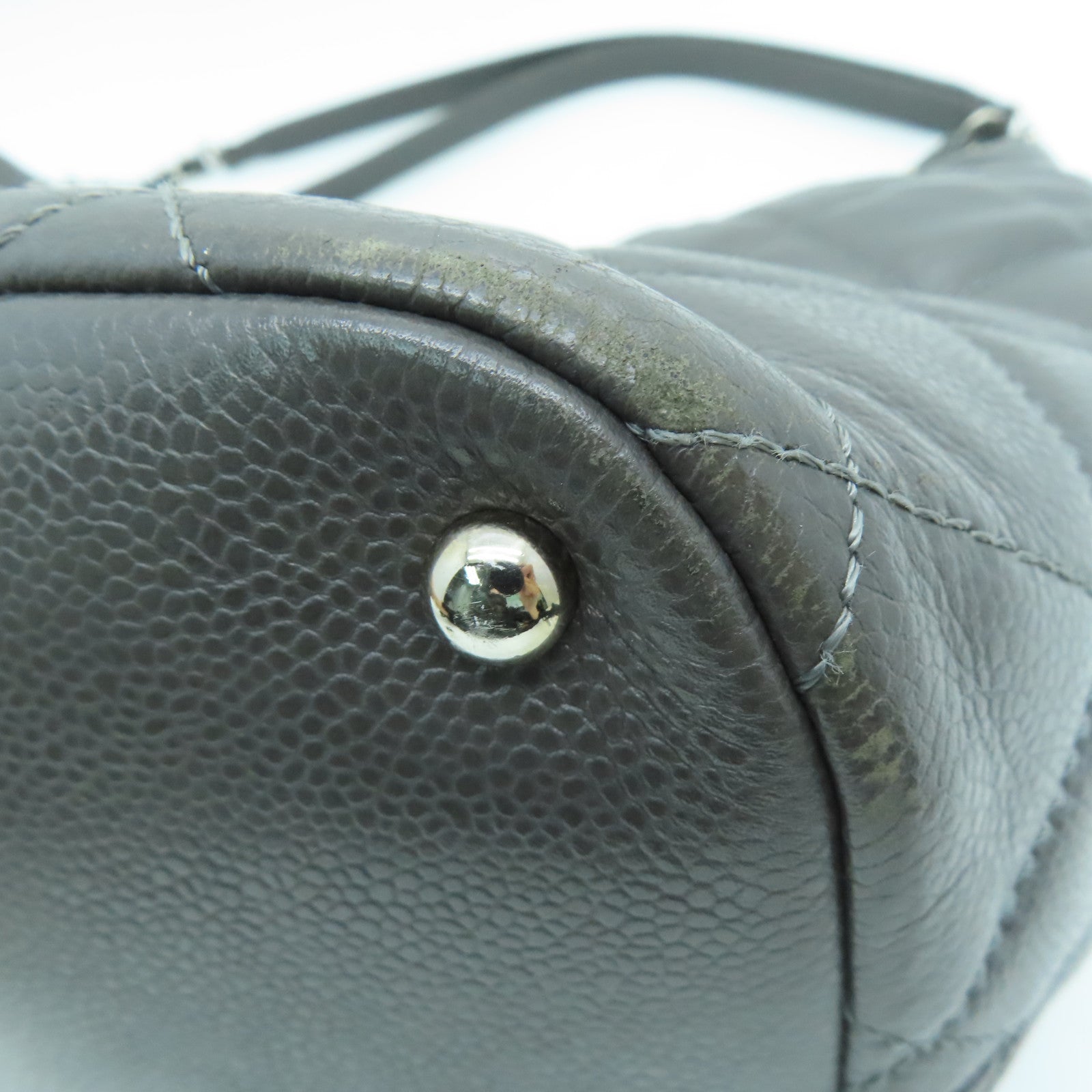 CHANEL diamond Caviar leather Chain Shoulder Bag chain silver buckle shoulder bag gray
