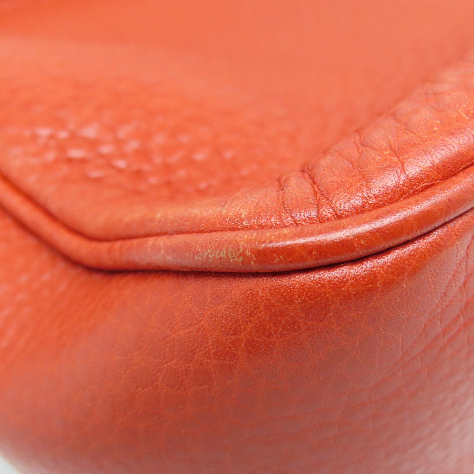 GUCCI cowhide leather Shoulder Bag gold buckle shoulder bag orange